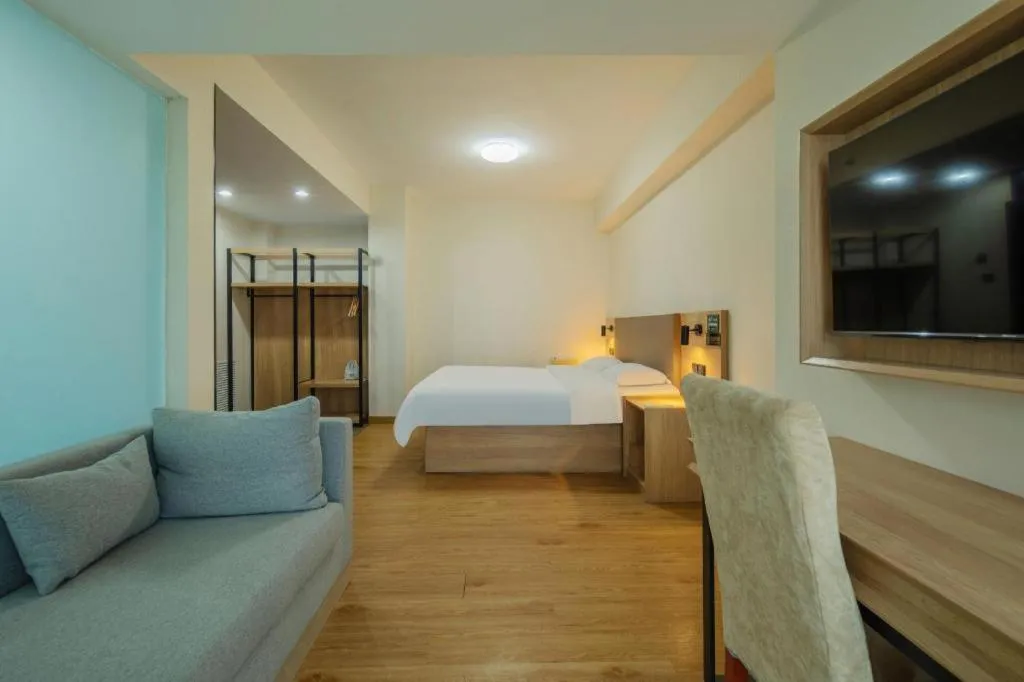 Bed in GreenTree Inn Weihai Liugongdao Wharf Qingdao North Road Express Hotel