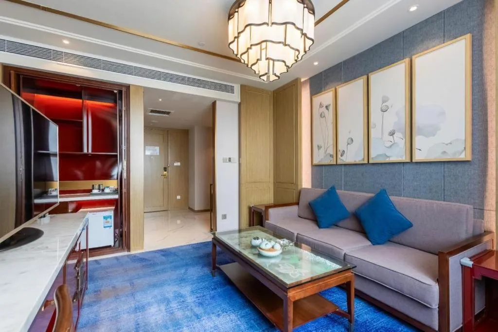 Bed in Bliss International Hotel Weihai