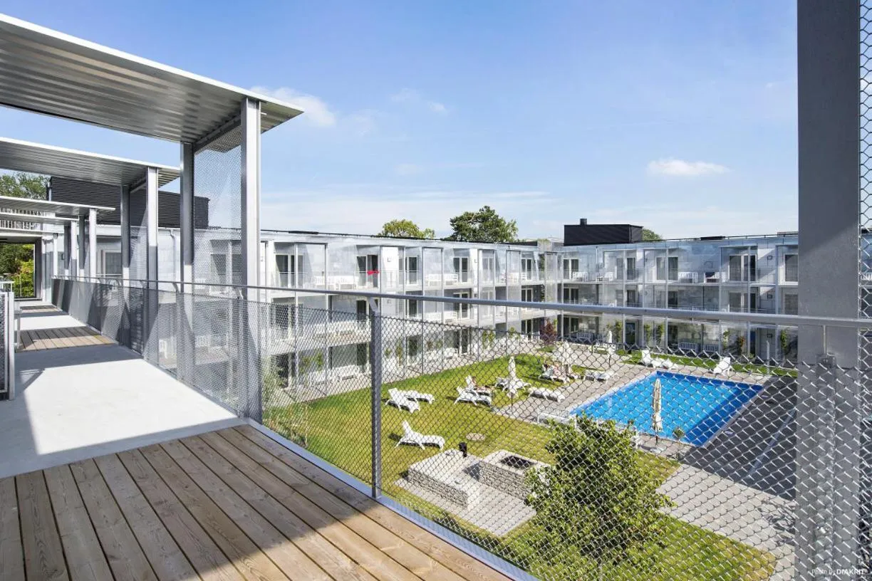 Pool view in Kolgården - Visby Lägenhetshotell