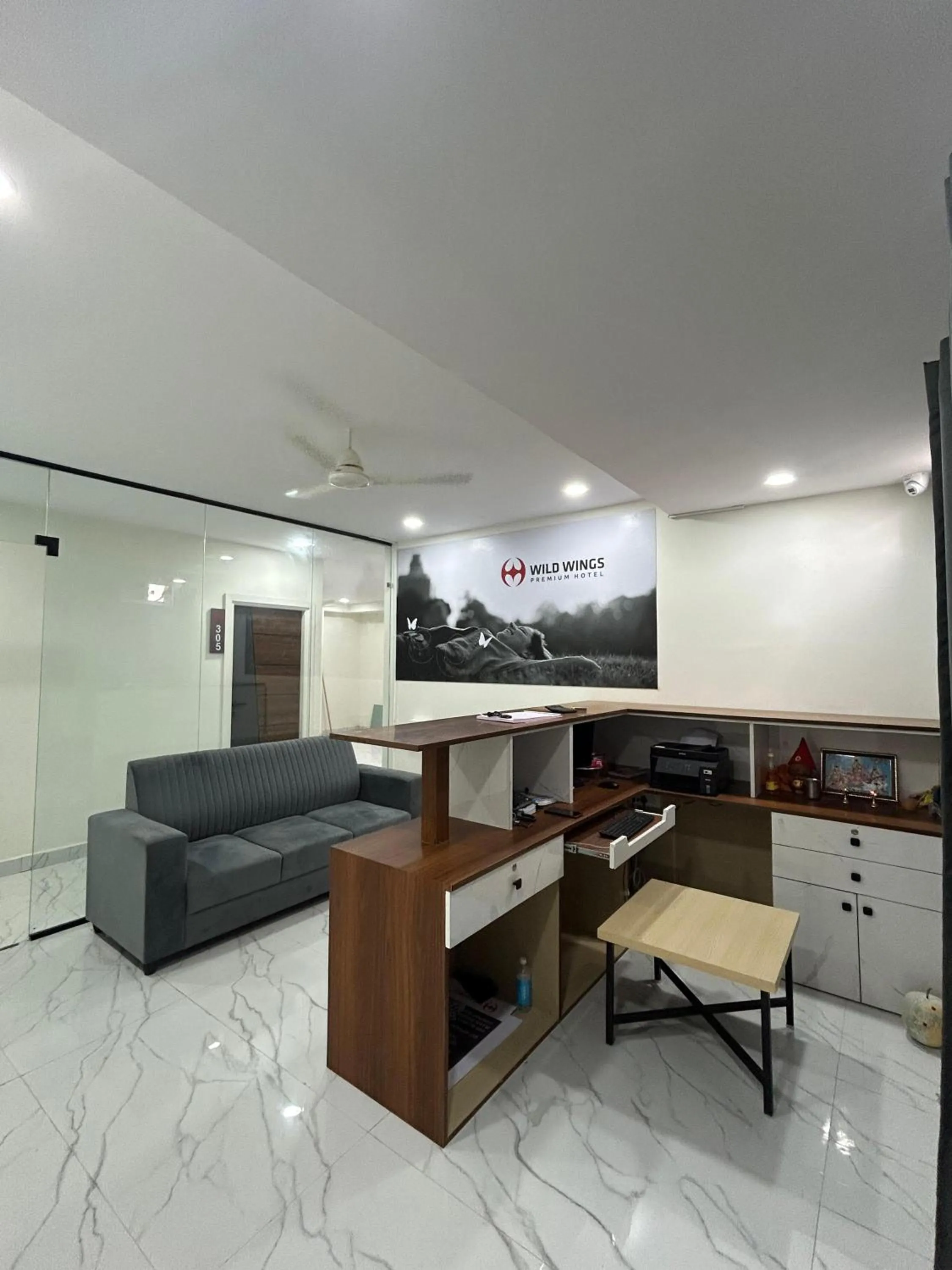 Seating area in Wildwings Premium Madhapur