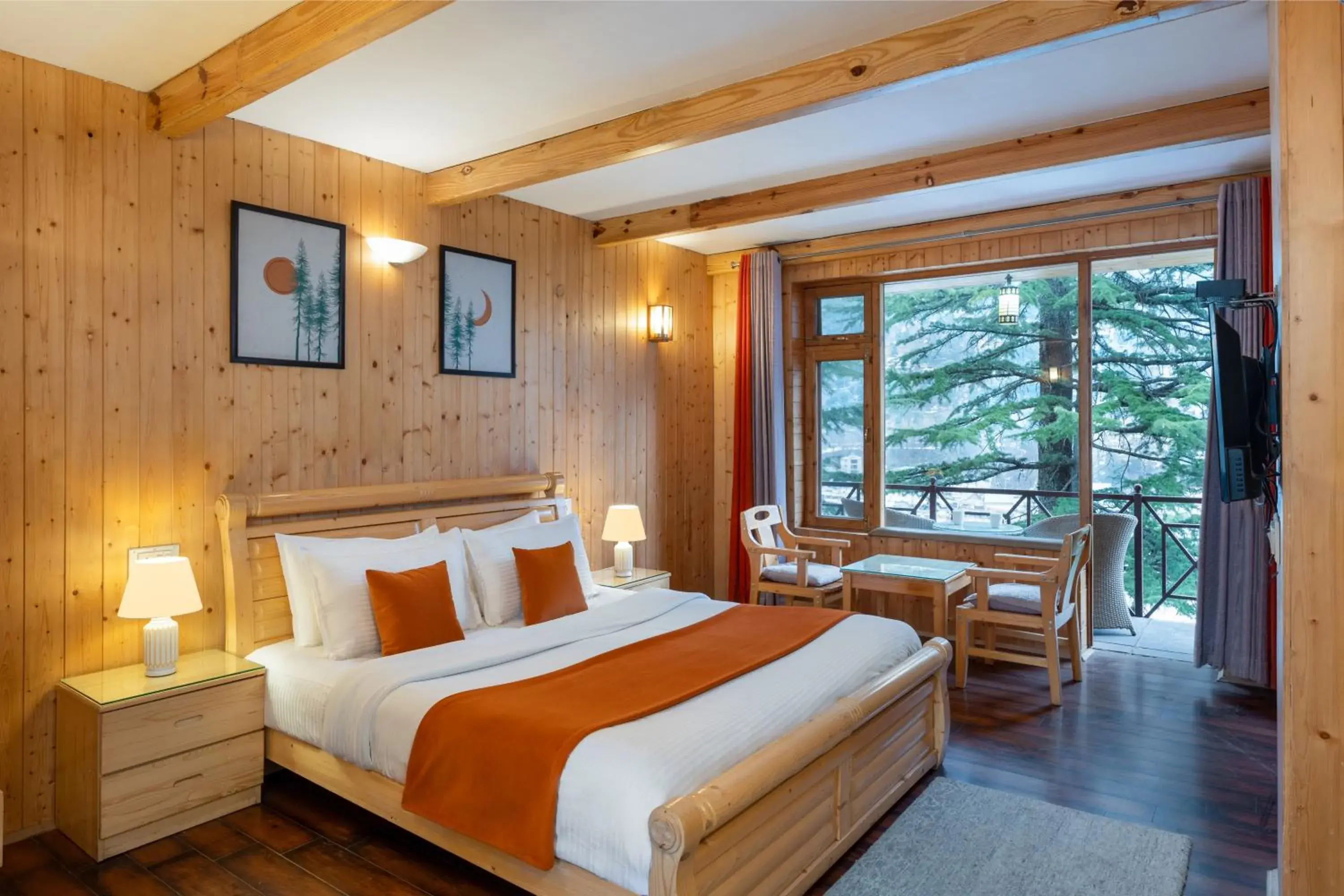 Deluxe Double Room with Balcony in The Pine Chalet Manali Deluxe Double Room with Balcony in The Pine Chalet Manali