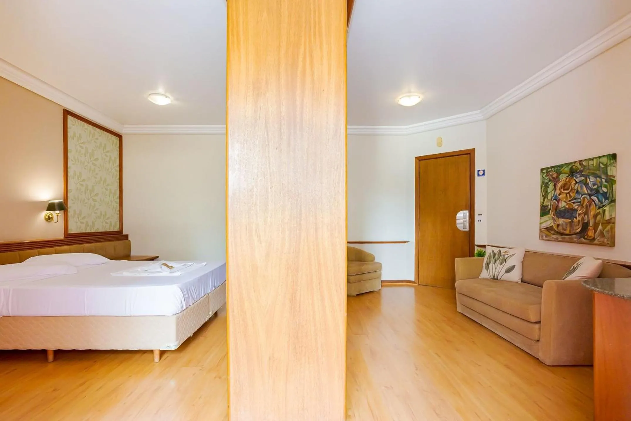 Living room, Bed in Batel Residence | Avenida do Batel | Gonzaga Stays