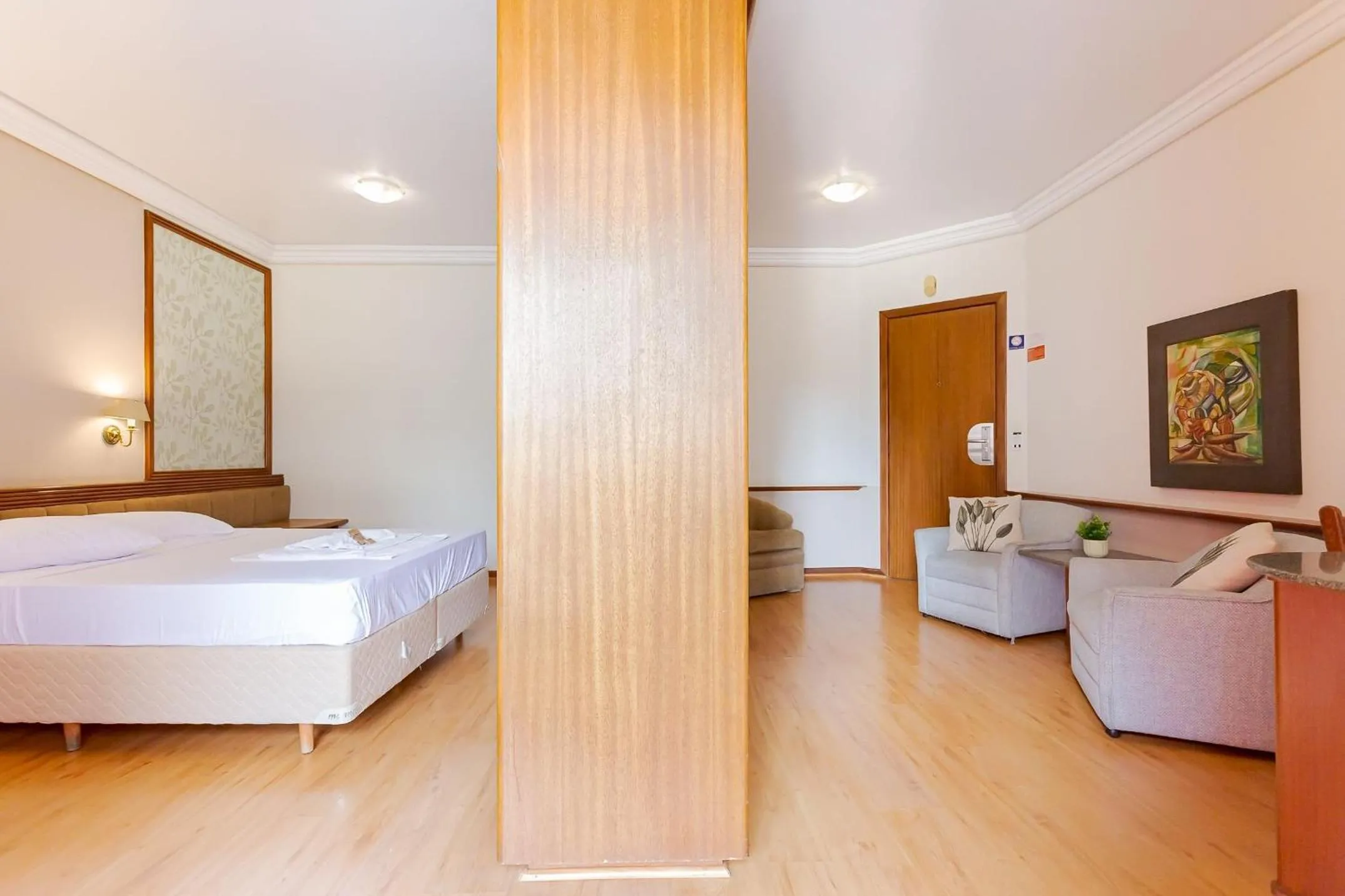 Living room, Bed in Batel Residence | Avenida do Batel | Gonzaga Stays