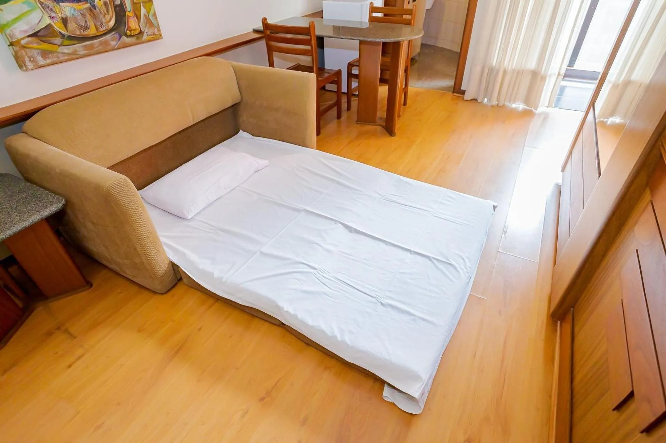 Living room, Bed in Batel Residence | Avenida do Batel | Gonzaga Stays