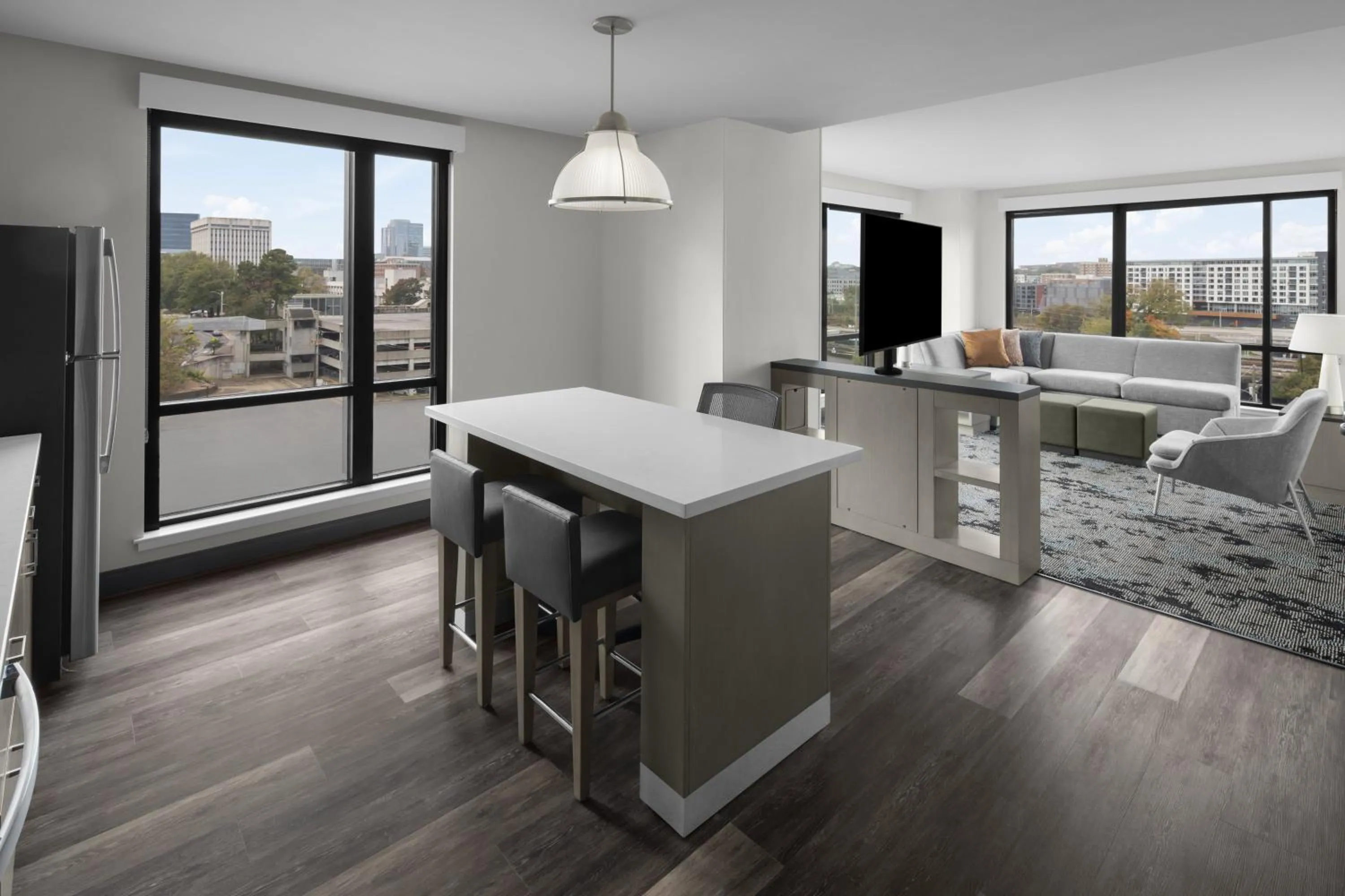 Living room in Hyatt House Raleigh Downtown/Seaboard Station