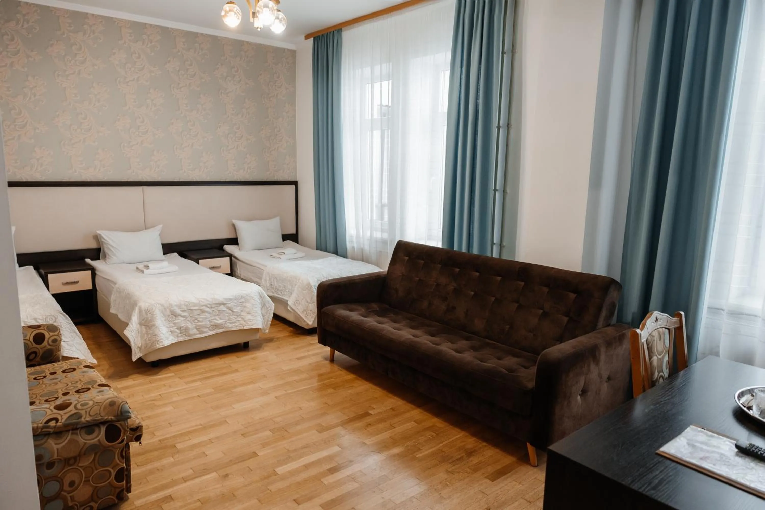 Bed in Pysanka Hotel