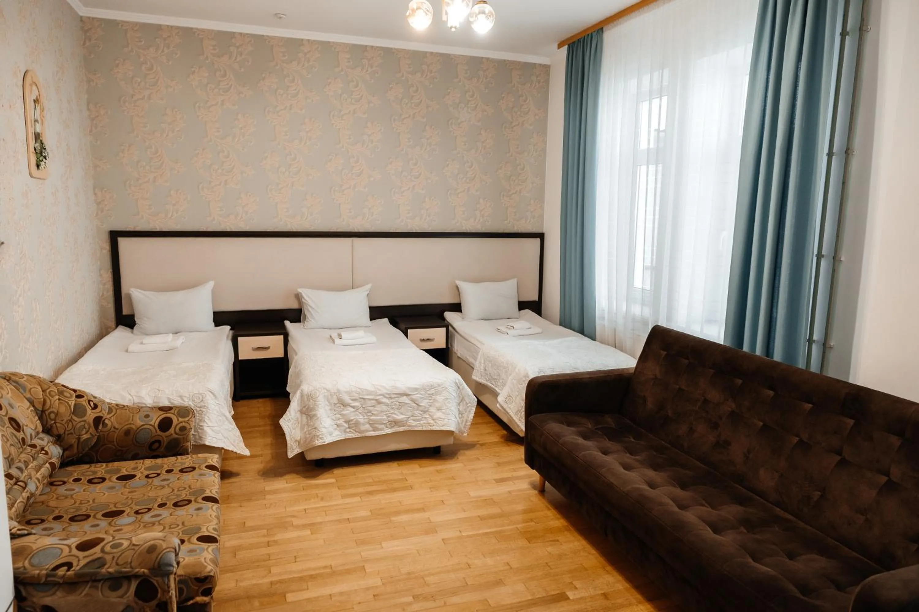 Bed in Pysanka Hotel