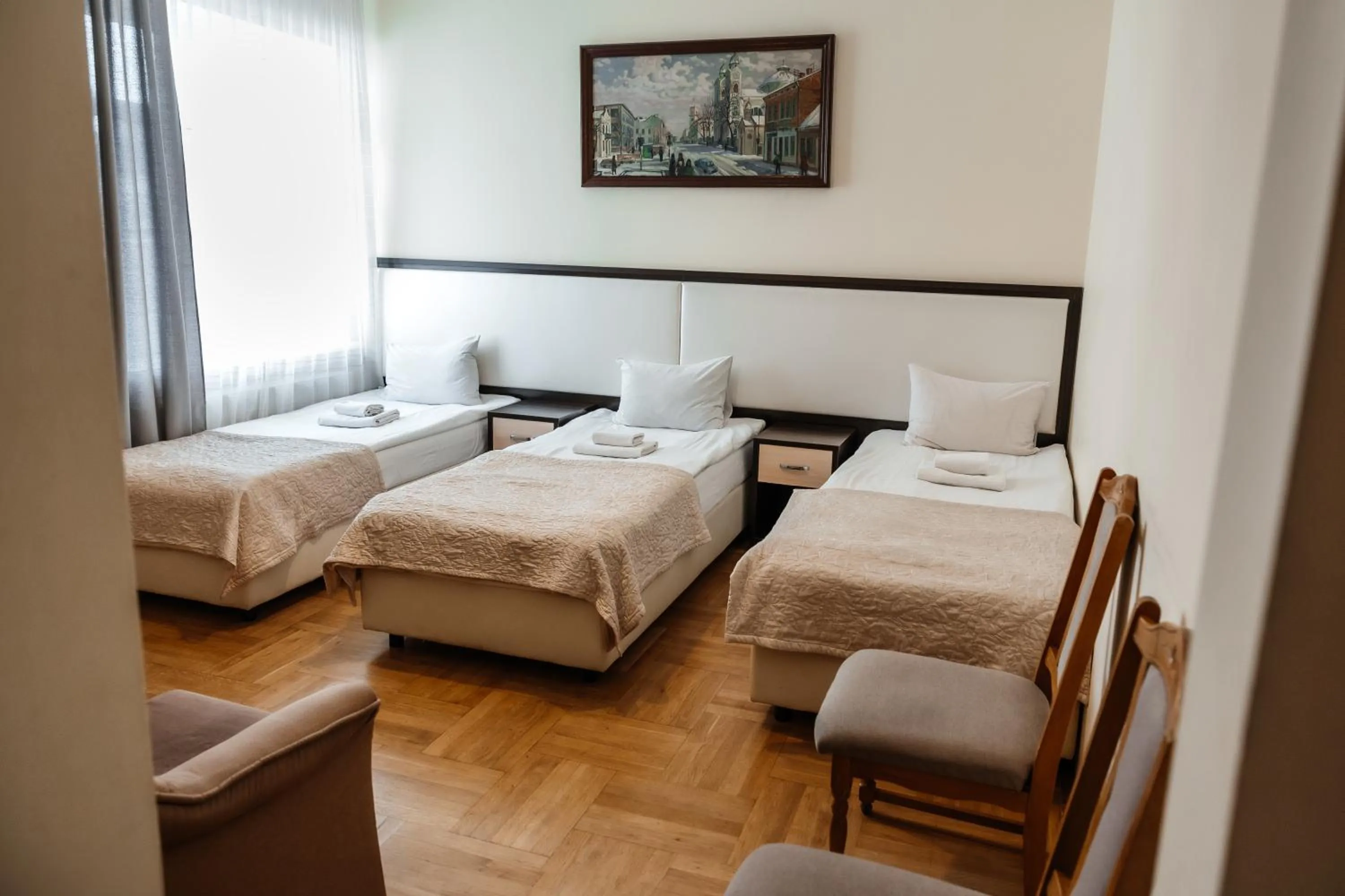 Bed in Pysanka Hotel