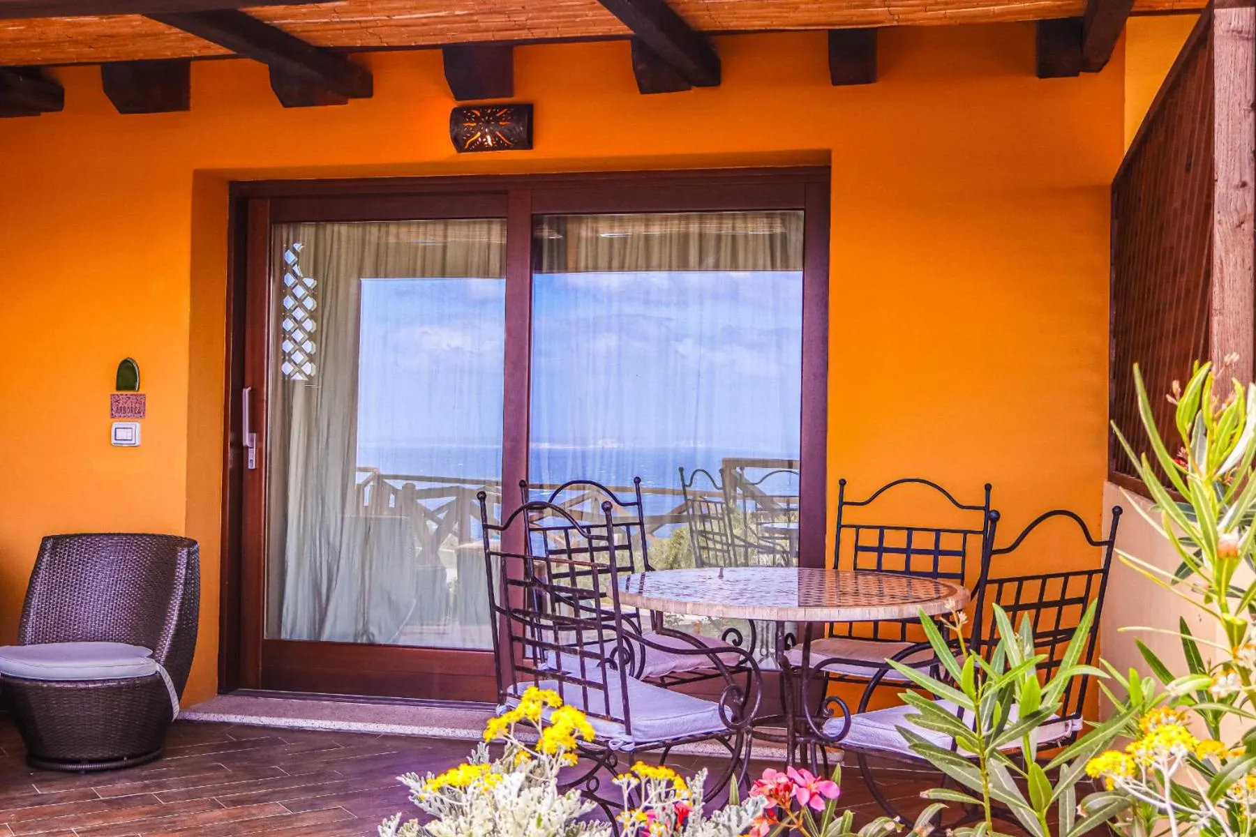Patio in Borgo Arborea Charming Retreat