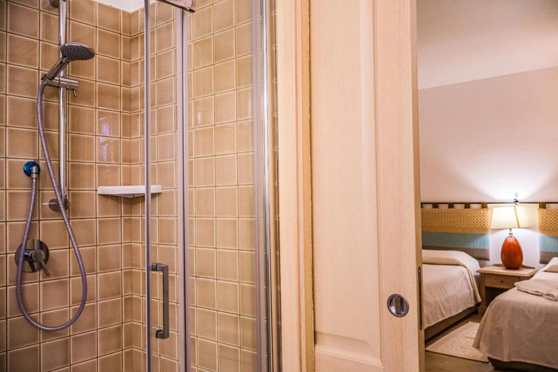 Shower, Bed in Borgo Arborea Charming Retreat