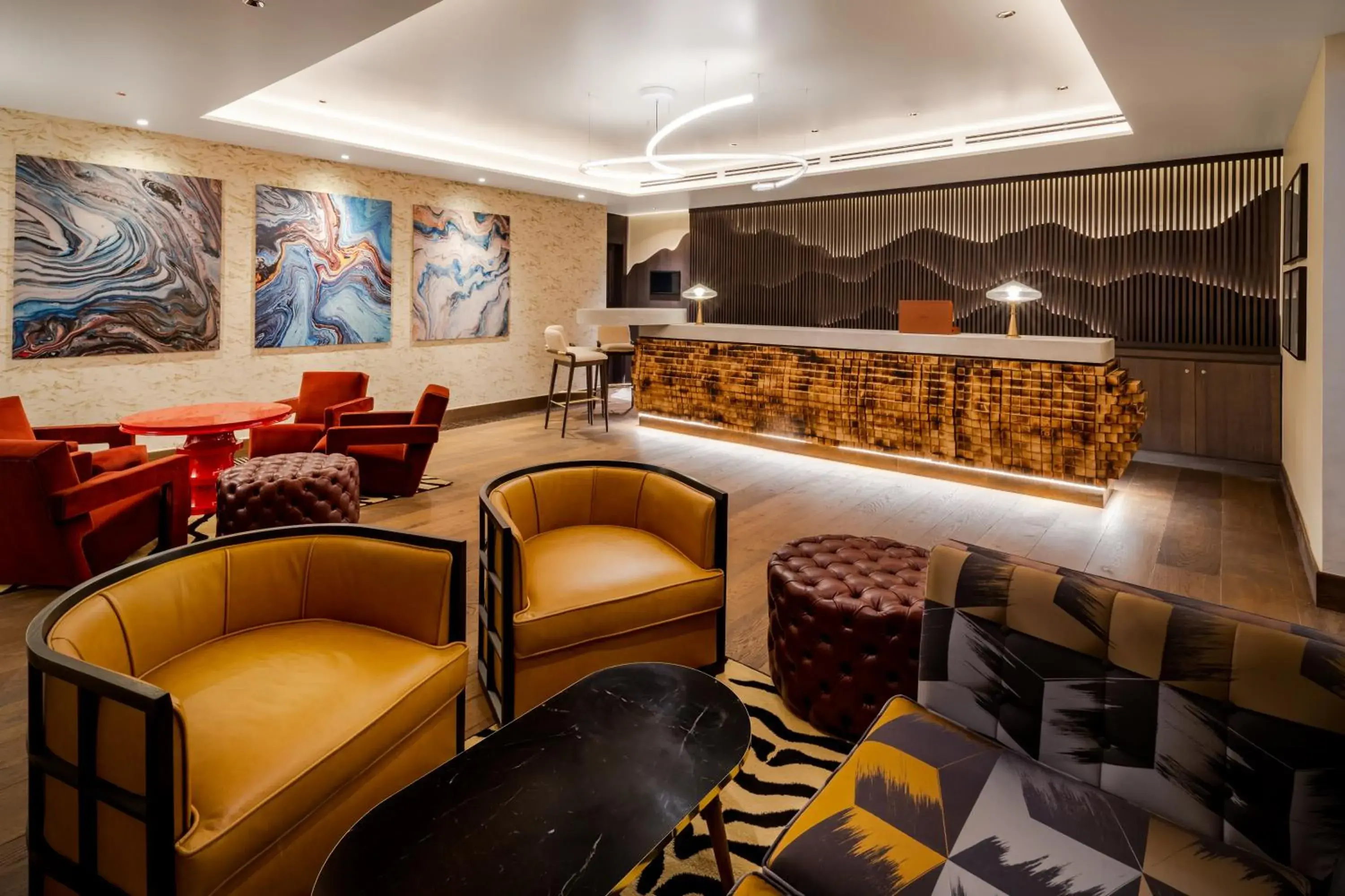 Lobby or reception in FIVE Zurich - Luxury City Resort Lobby or reception in FIVE Zurich - Luxury City Resort