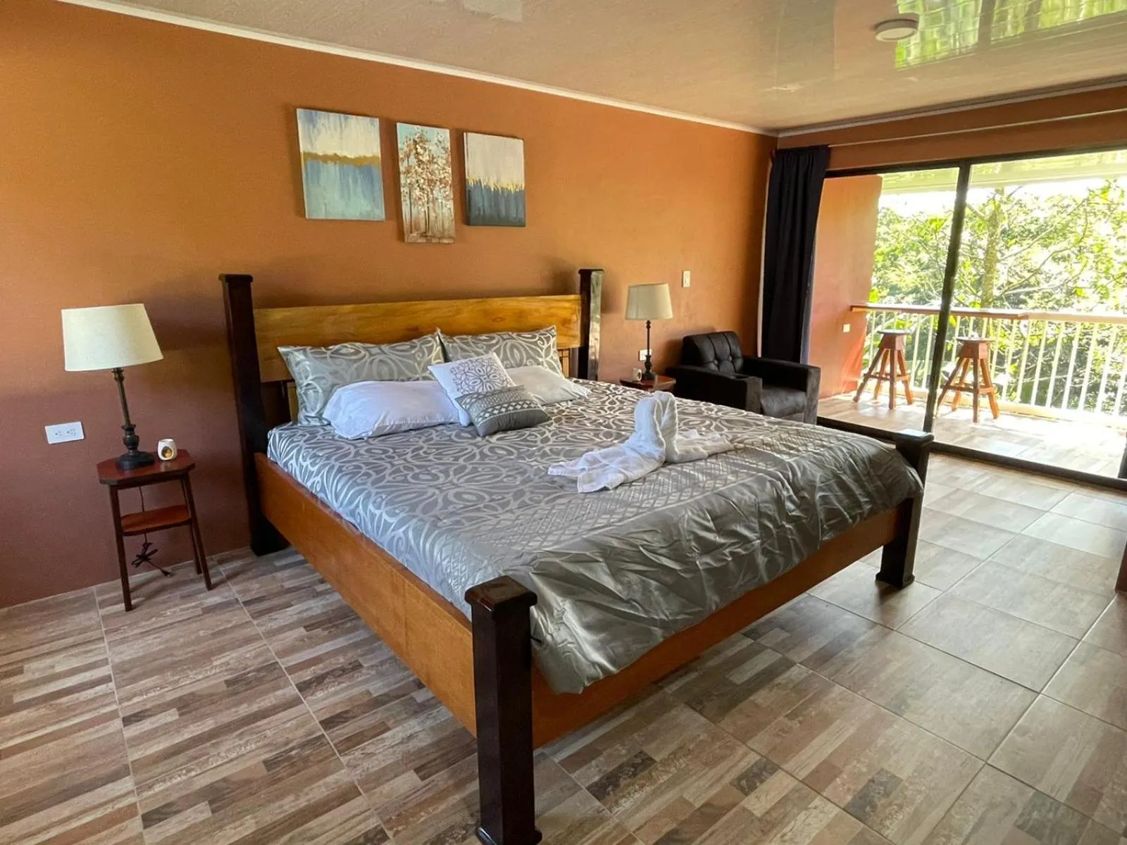 Bed in Cabinas La Catarata