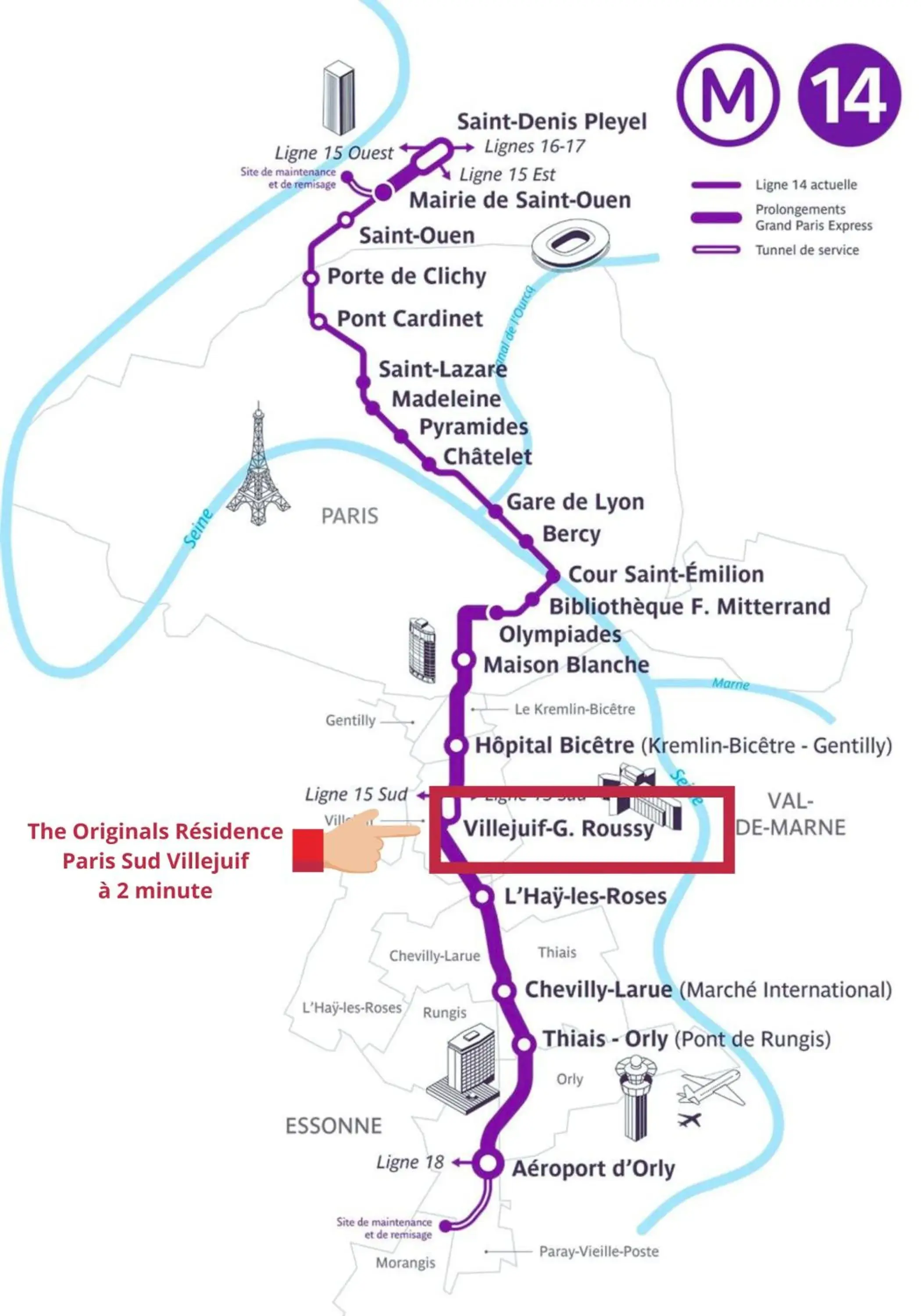 Property building in The Originals Résidence Paris Sud Villejuif Property building in The Originals Résidence Paris Sud Villejuif