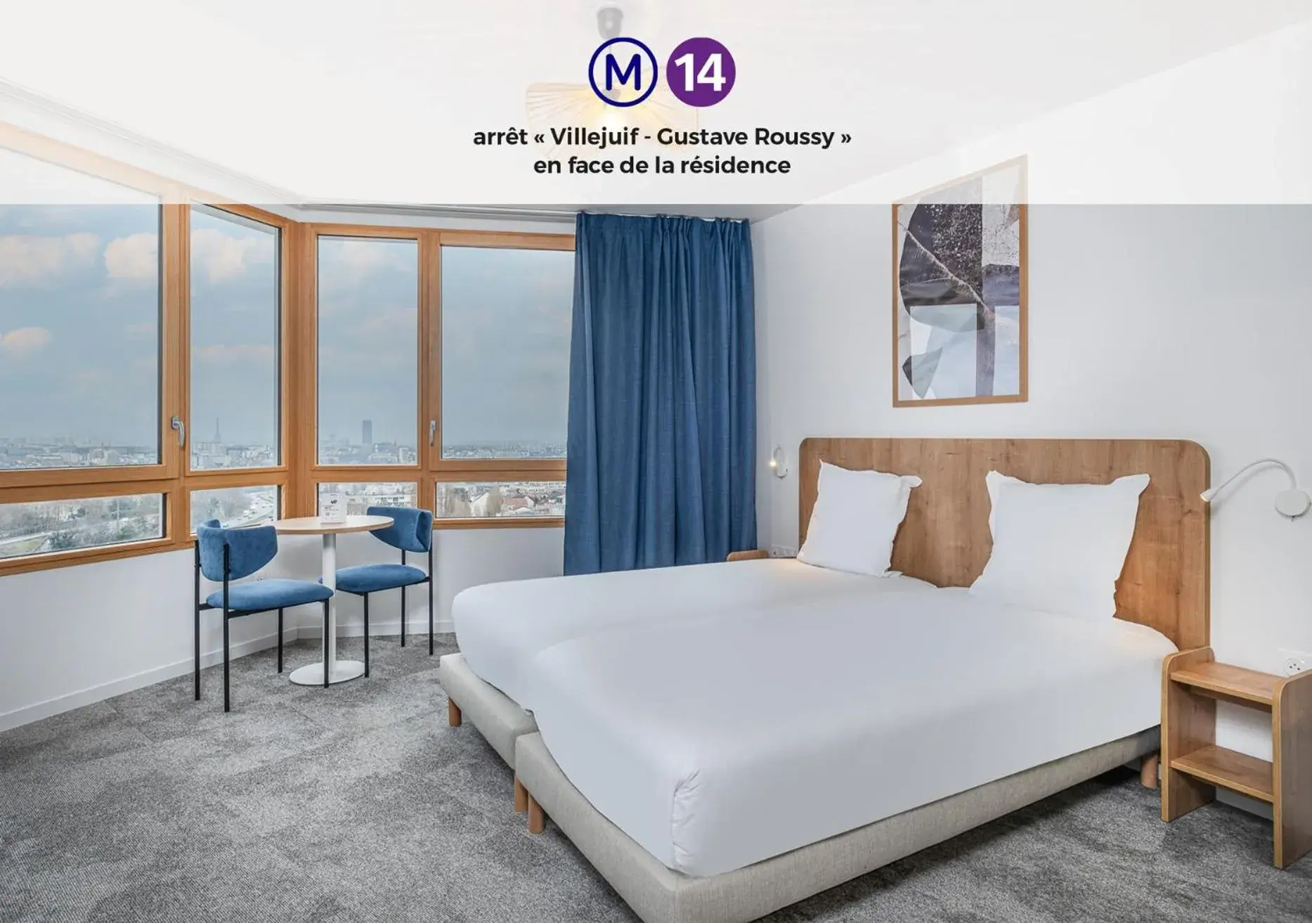 Bed in The Originals Résidence Paris Sud Villejuif Bed in The Originals Résidence Paris Sud Villejuif