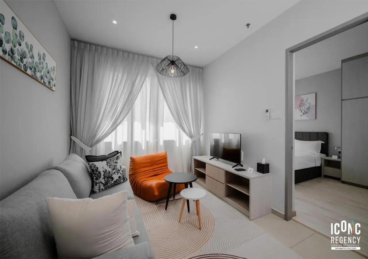 Living room in Iconic Regency Service Residences, managed by Iconic Hotel Living room in Iconic Regency Service Residences, managed by Iconic Hotel