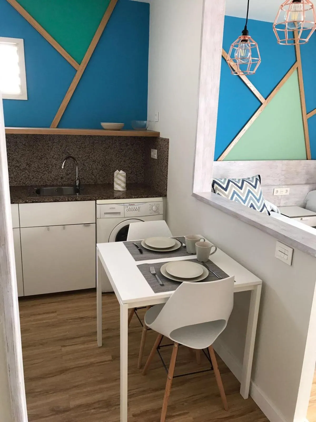 Kitchen or kitchenette in ApartHotel Idafe