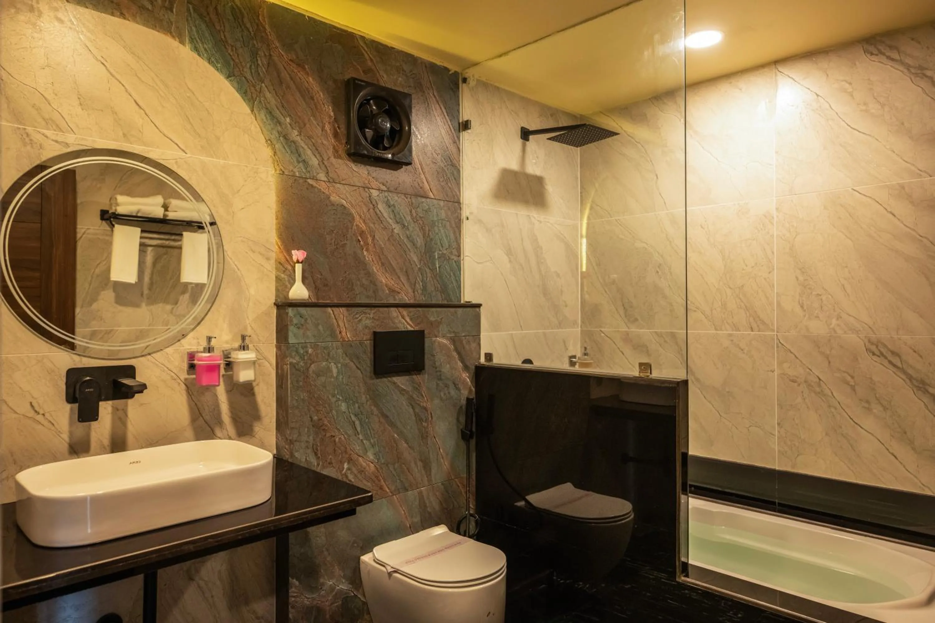 Shower in Aashiyana Luxury Cottages