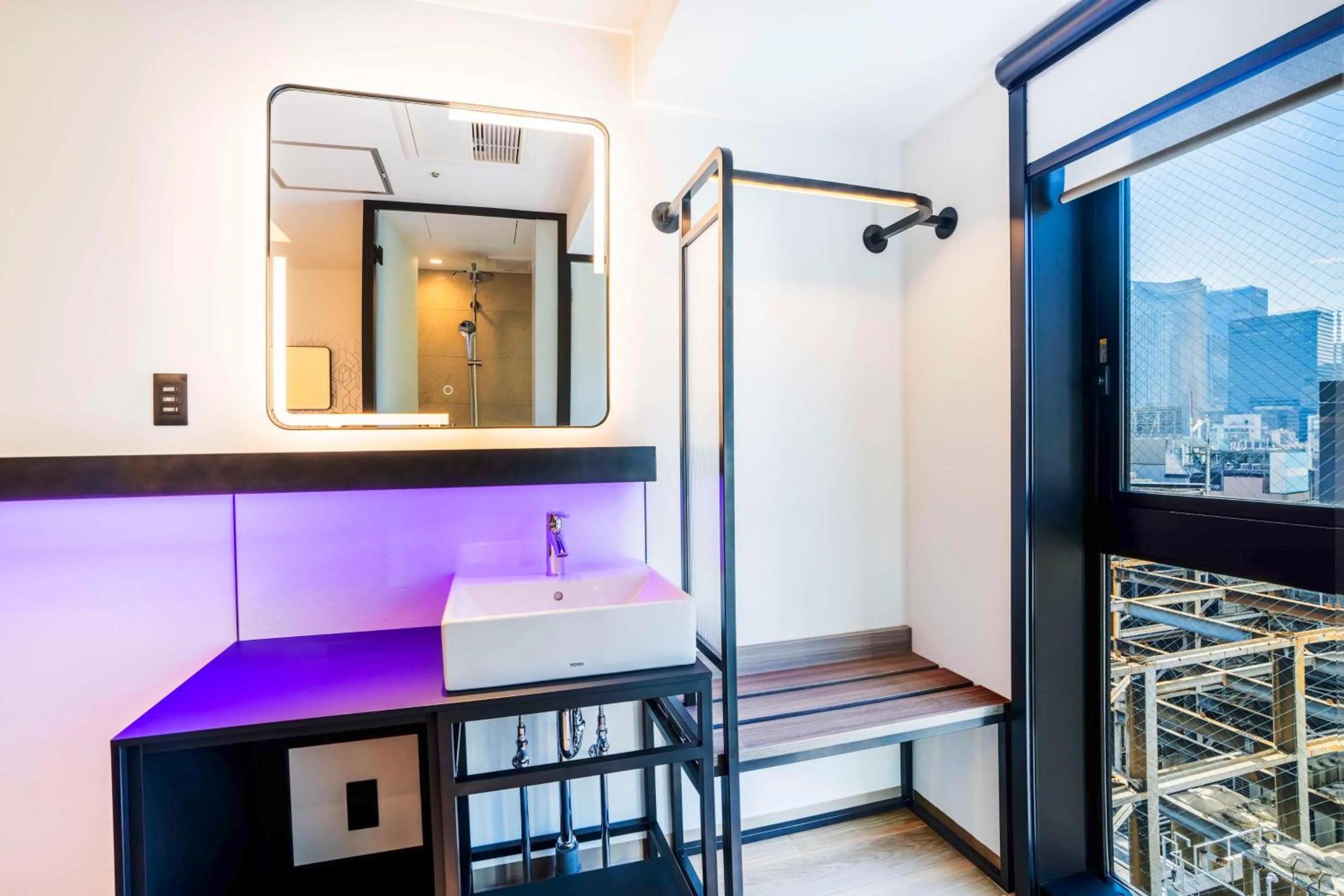 Bathroom, Bed in YOTEL Tokyo Ginza