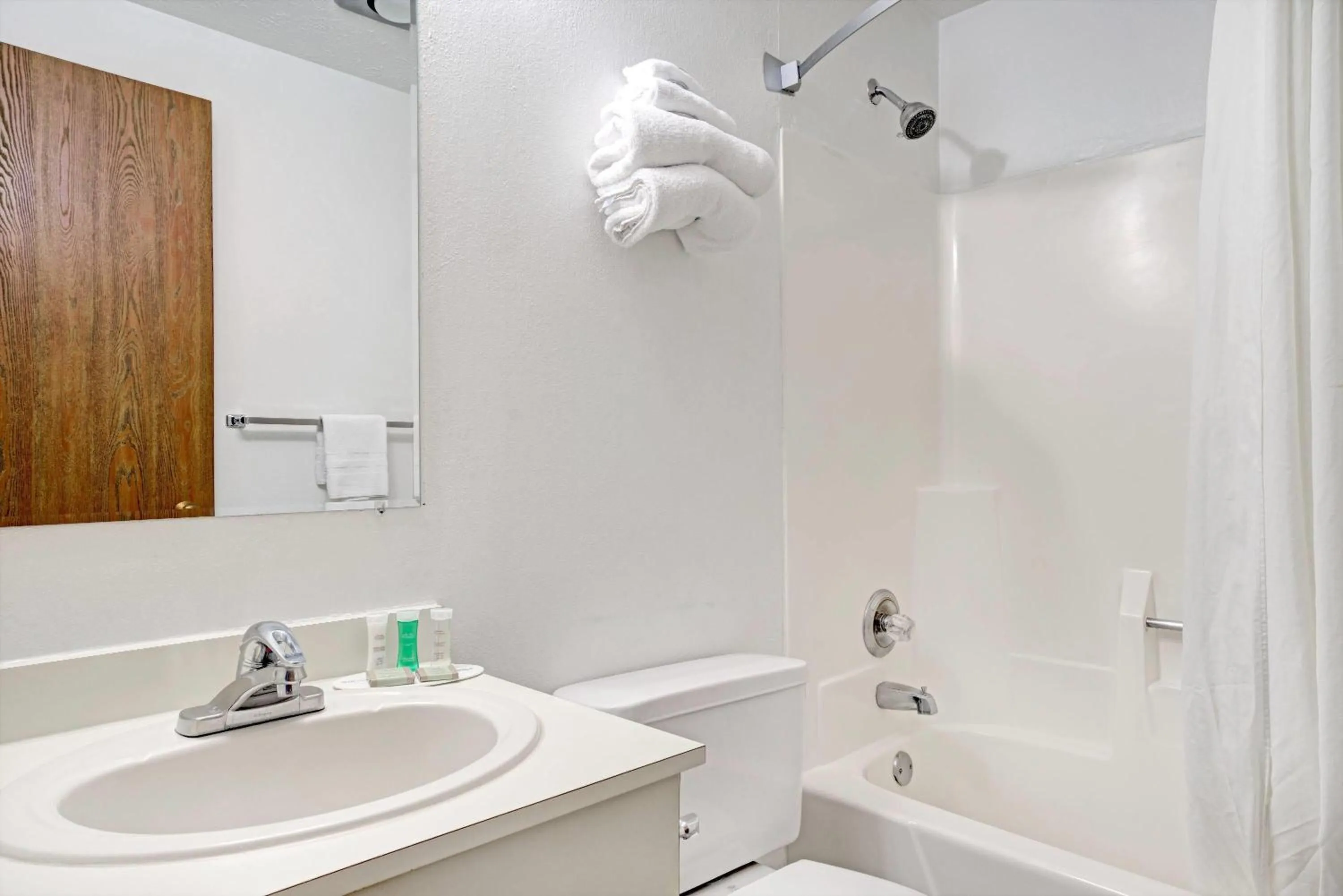 Bathroom in Super 8 by Wyndham Chaska