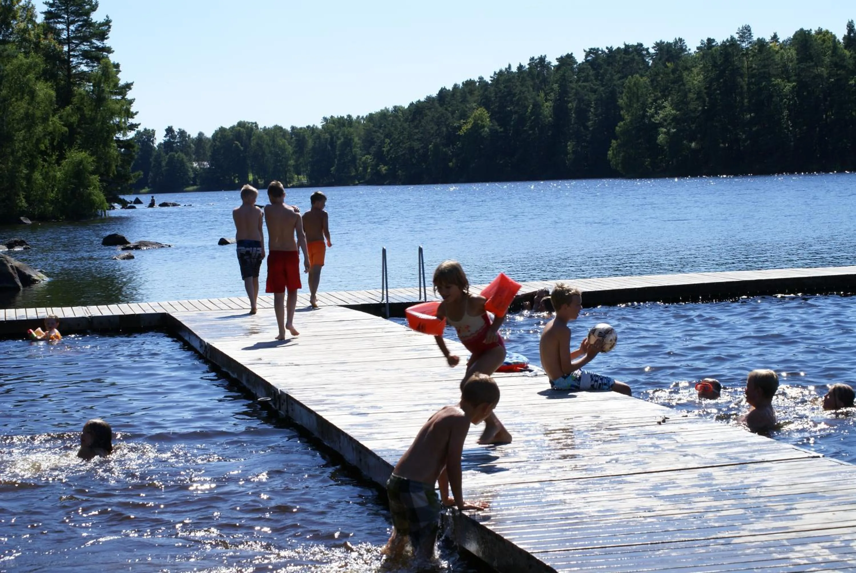 Beach in Långasjönäs Camping & Stugby