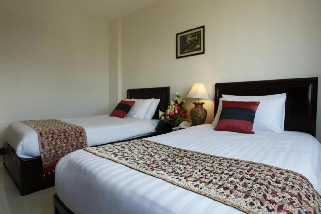 Bed in Lao Golden Hotel