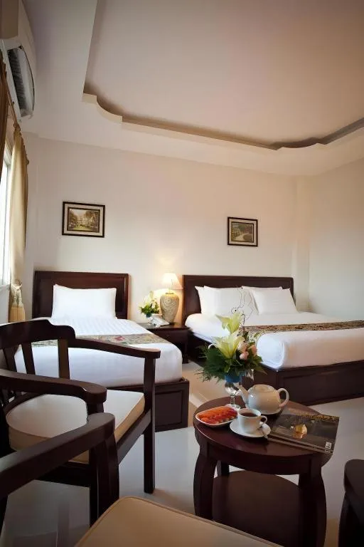 Bed in Lao Golden Hotel