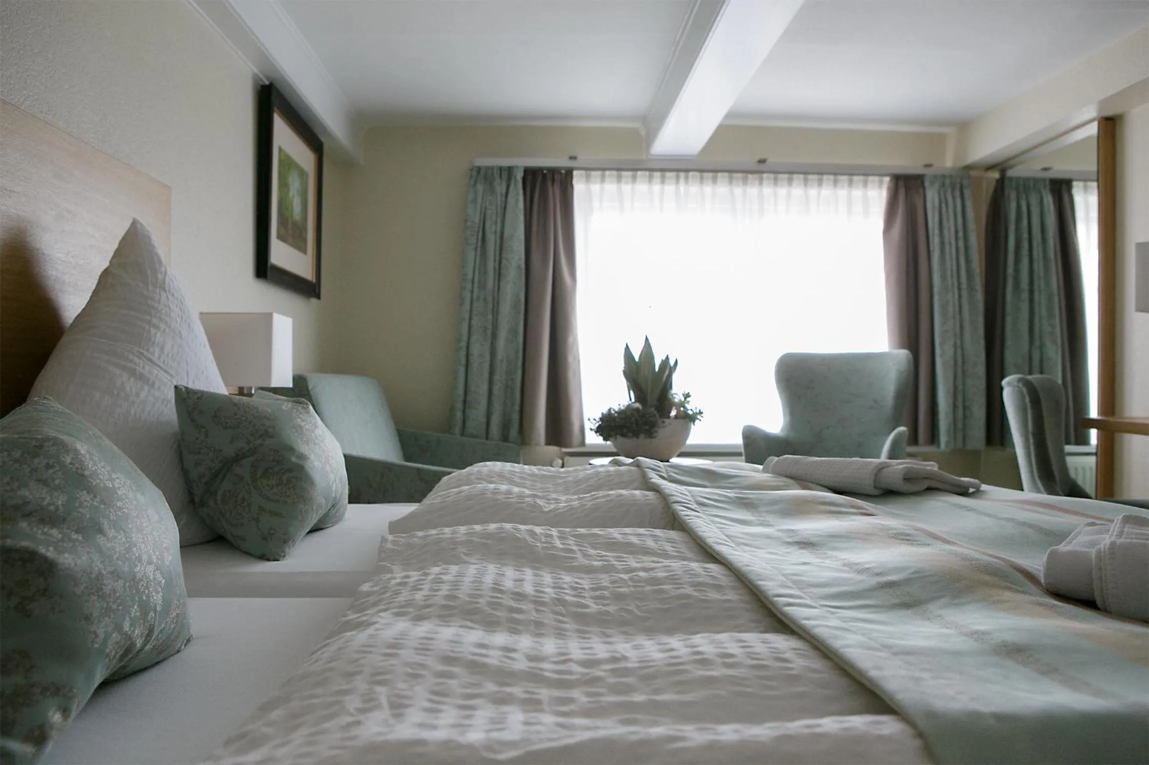 Decorative detail, Bed in Hotel Neuwarft Altbau