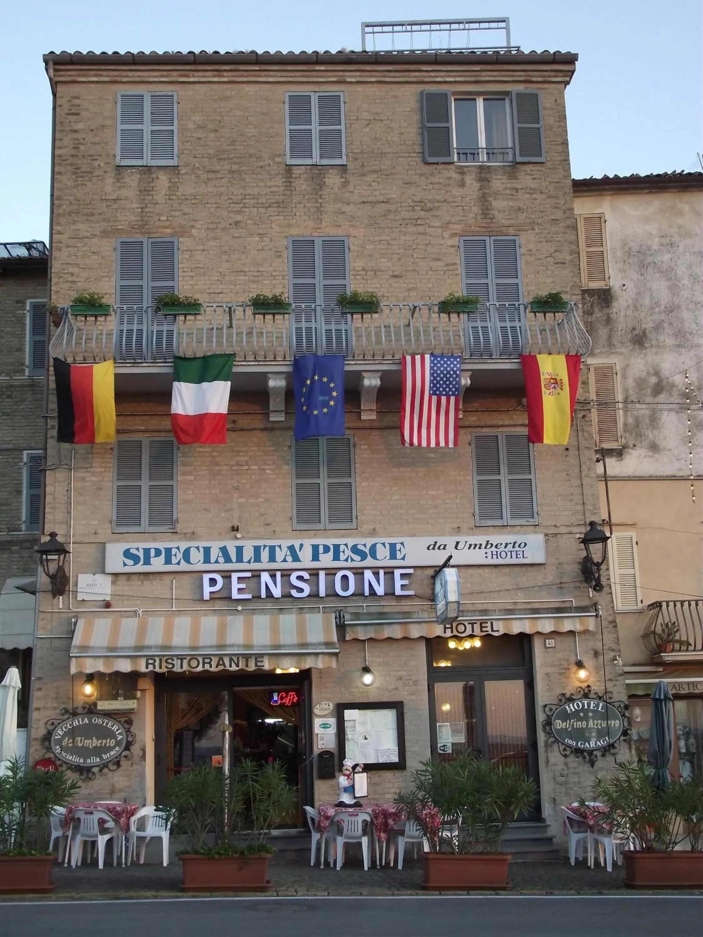 Patio in Pensione Delfino Azzurro