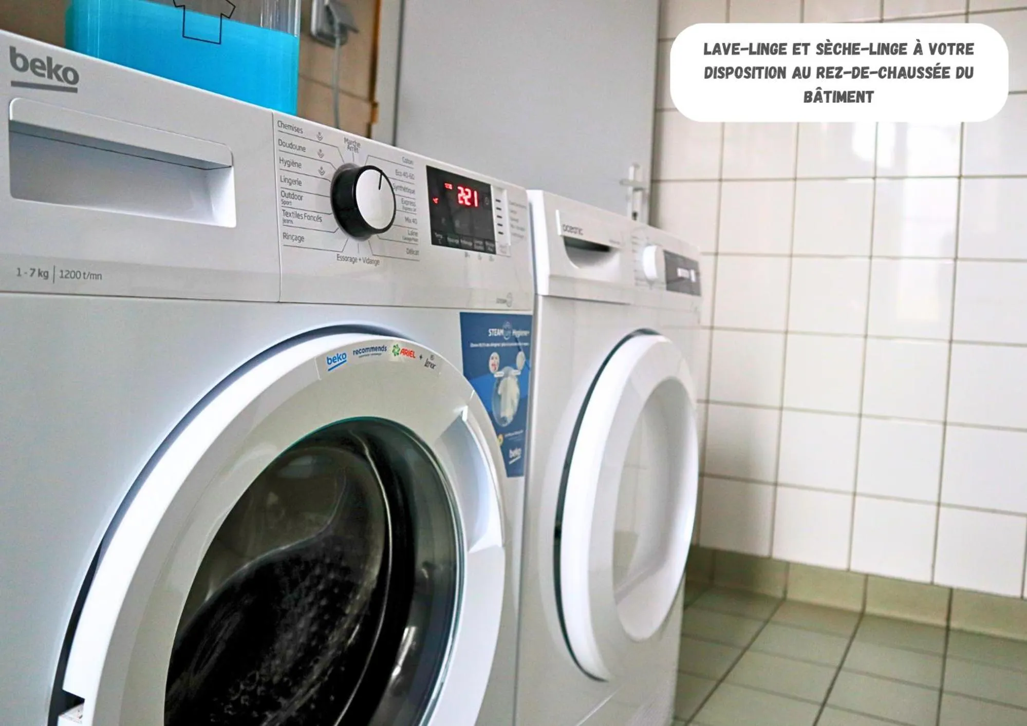 washing machine in Le Moment Douillet