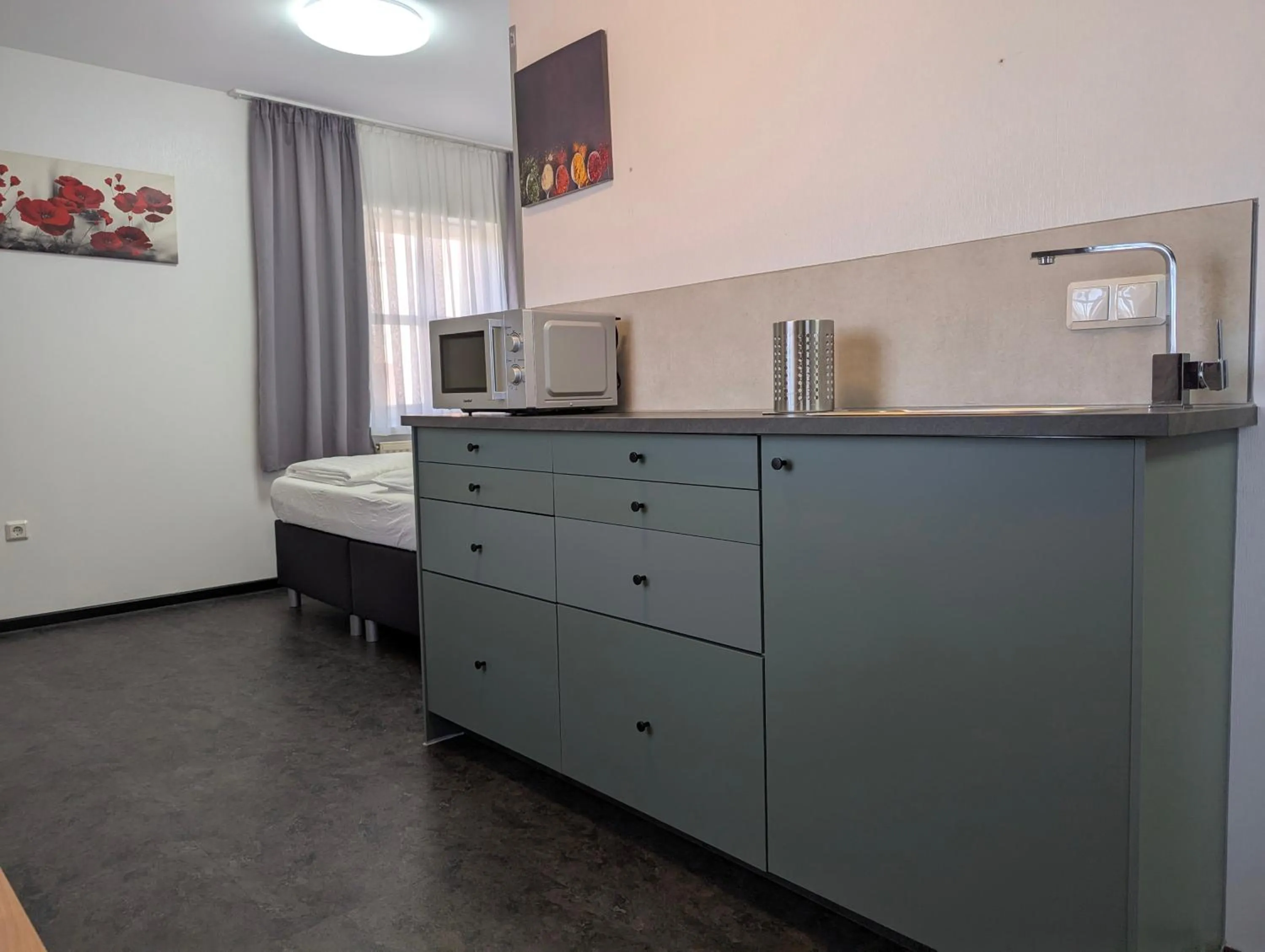Kitchen or kitchenette in Hotel Wolke