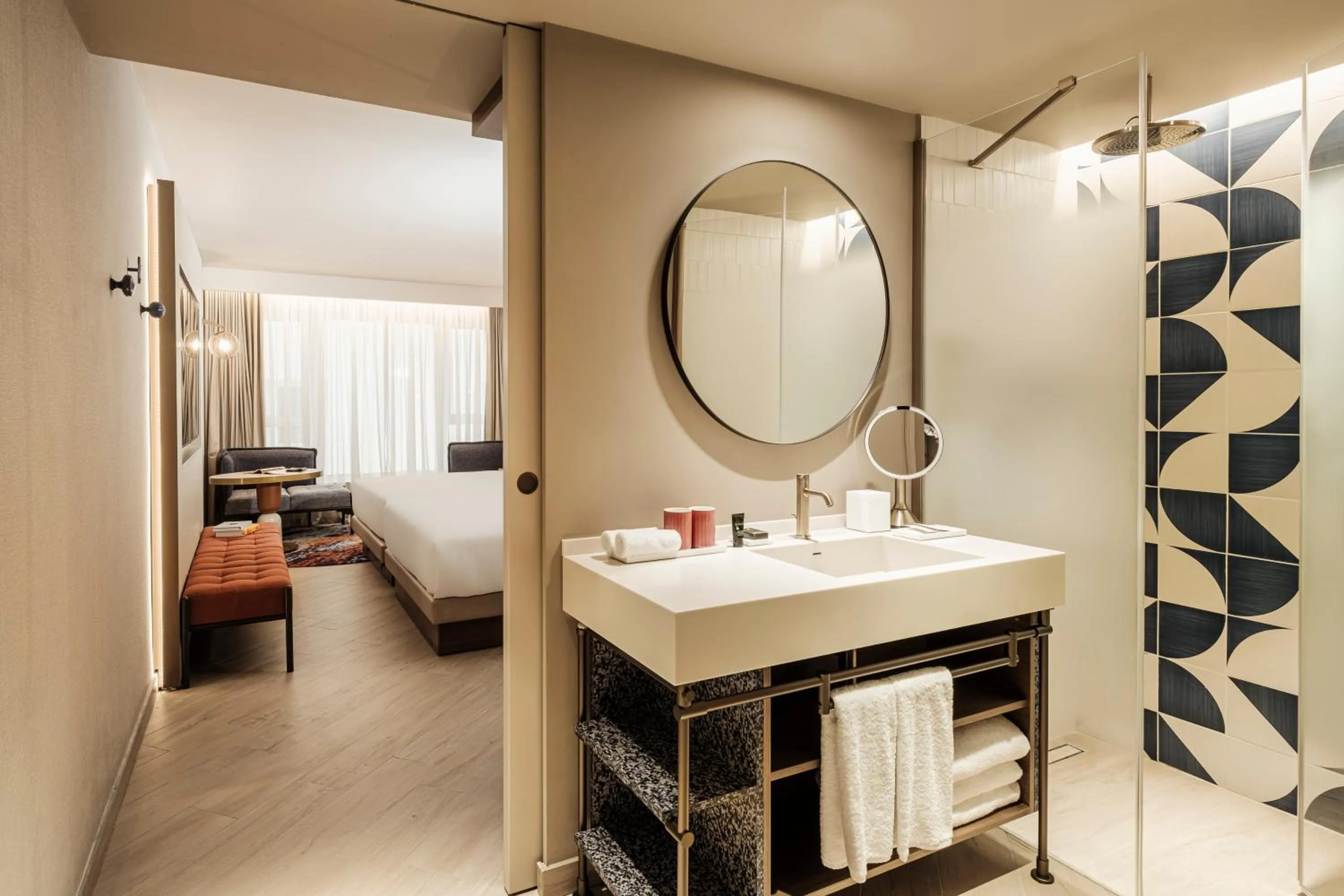 Bathroom, Bed in Hyatt Centric Malta