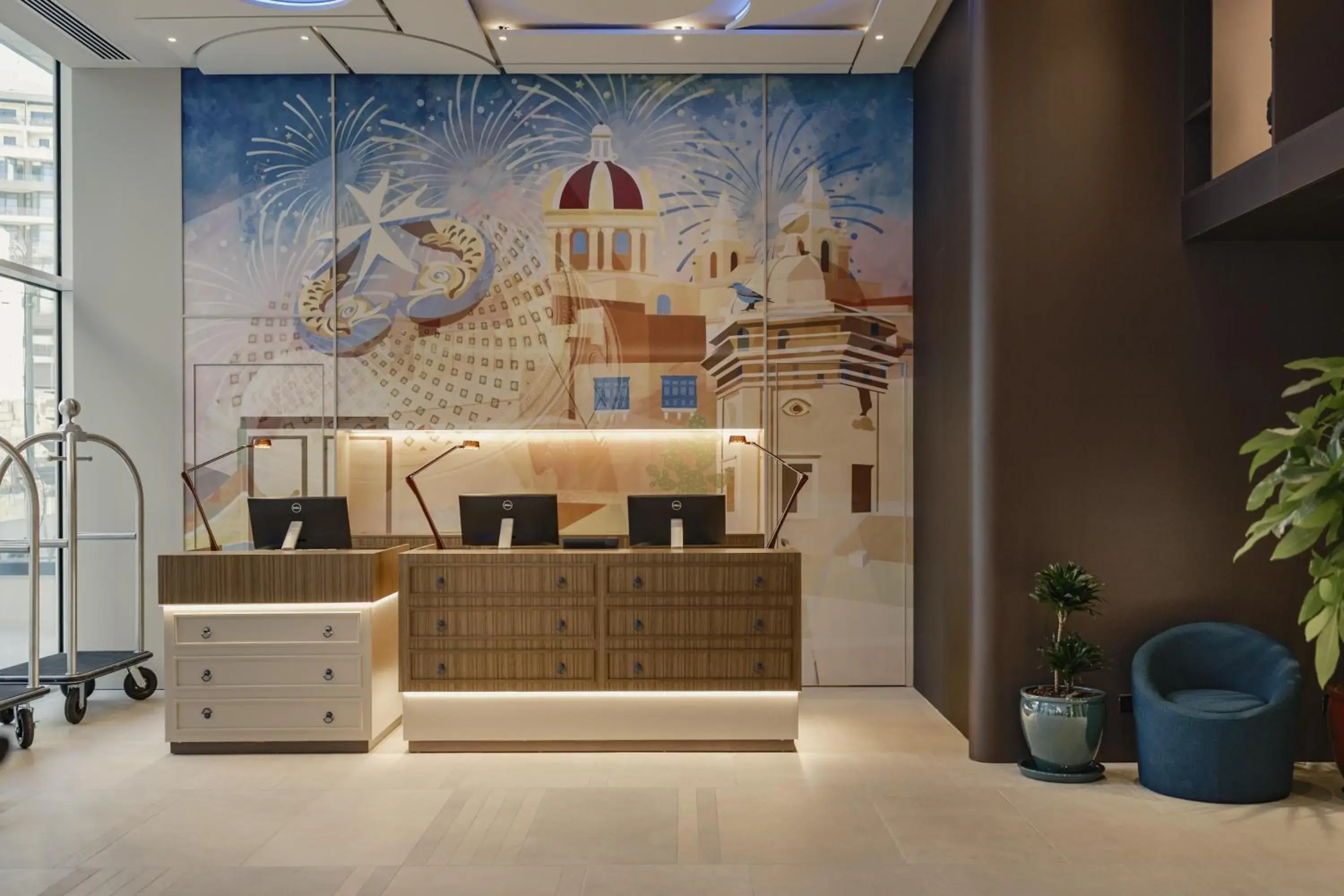 Lobby or reception in Hyatt Centric Malta Lobby or reception in Hyatt Centric Malta