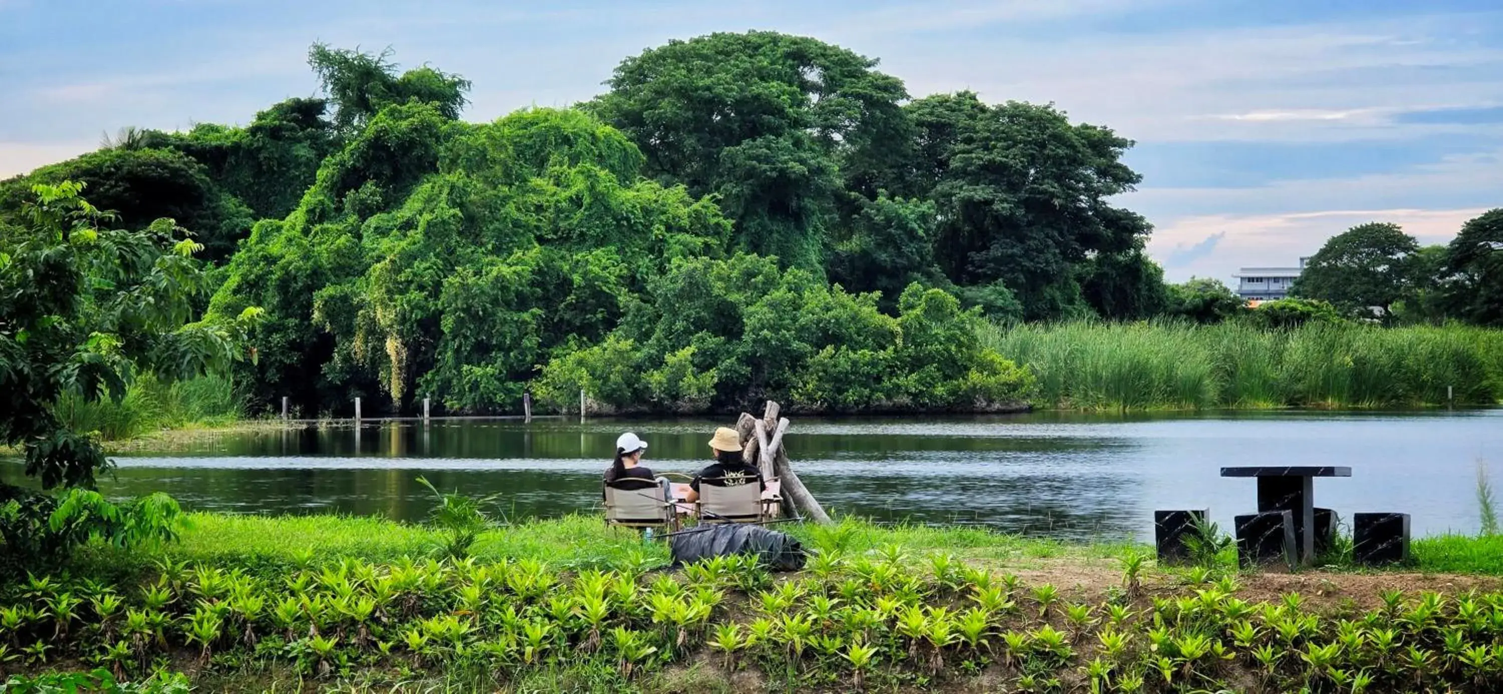 Garden in Tiny Island Lake Lodge Garden in Tiny Island Lake Lodge