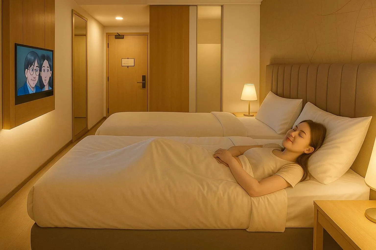 Bed in QNZ Hotel Jakarta