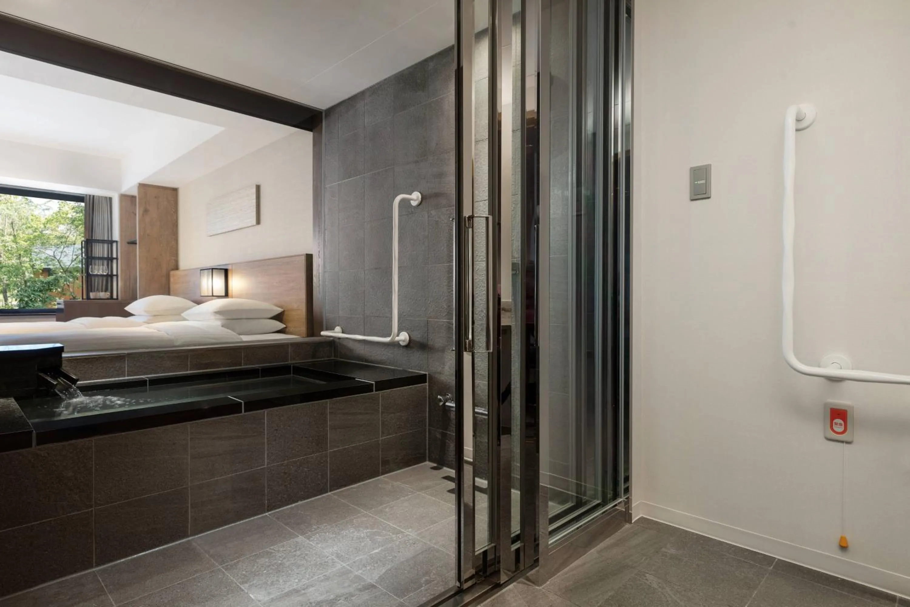 Bathroom, Bed in Courtyard by Marriott Hakuba