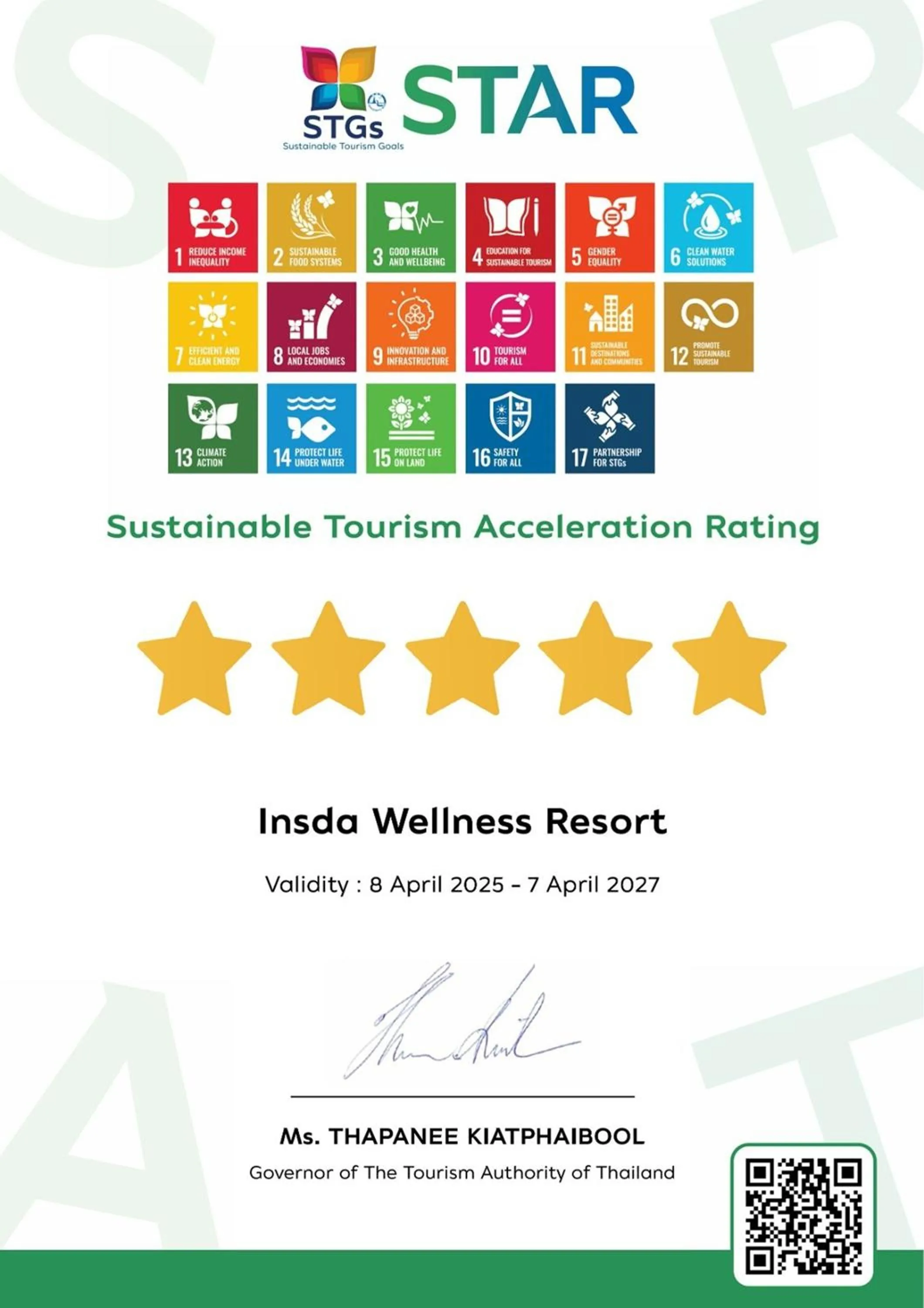 Logo/Certificate/Sign in Insda Wellness Resort