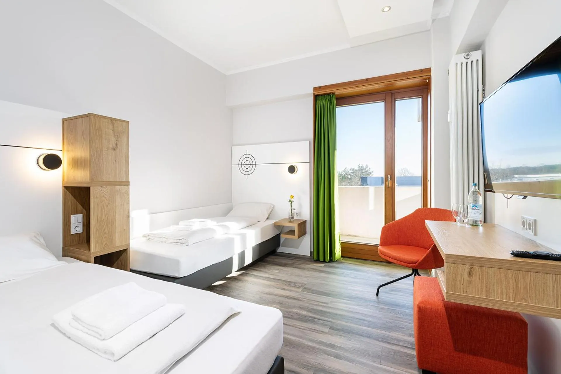 Photo of the whole room, Bed in Hotel Olympia Schießanlage