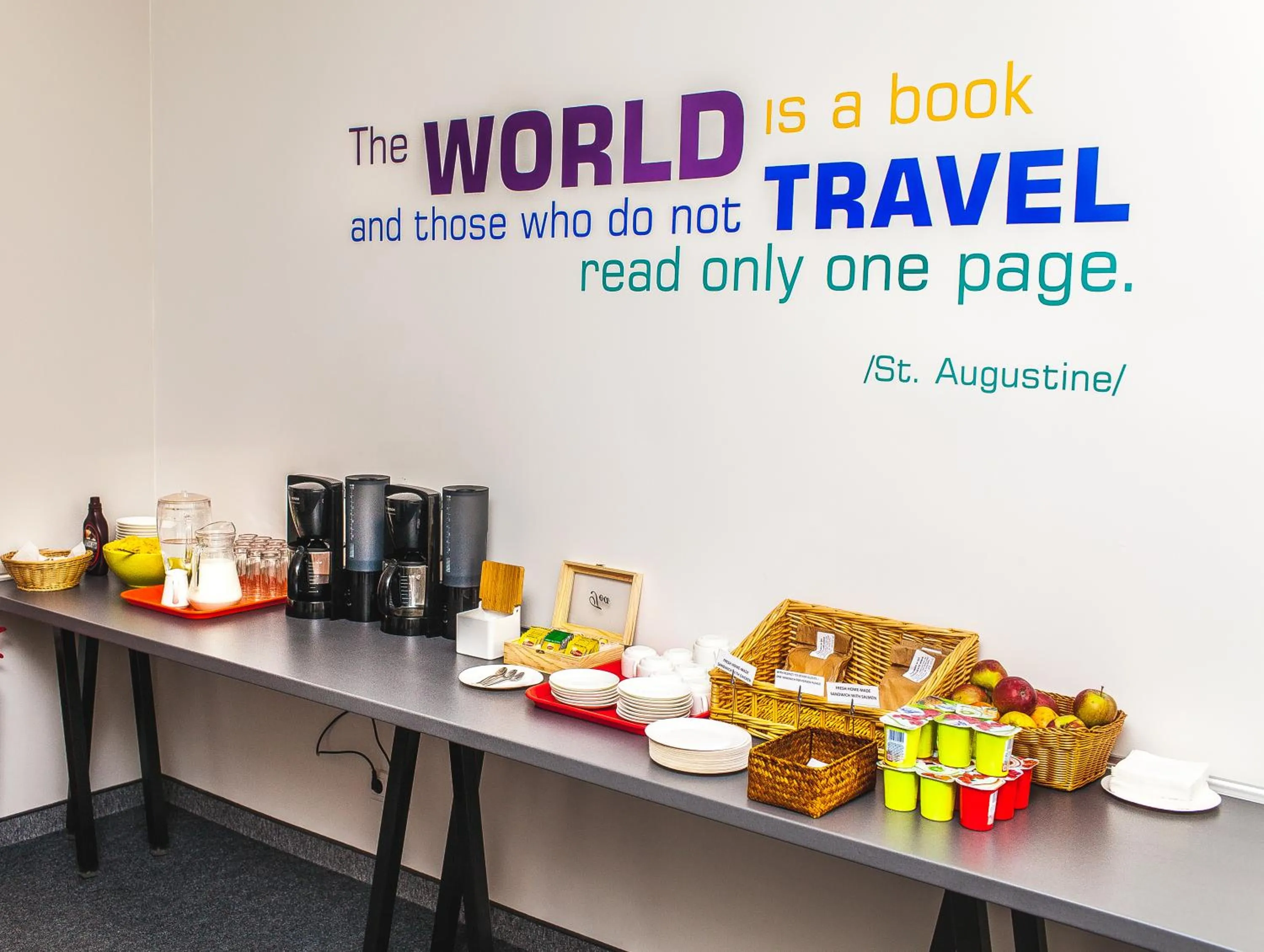 Communal kitchen in Mosaic Hotel