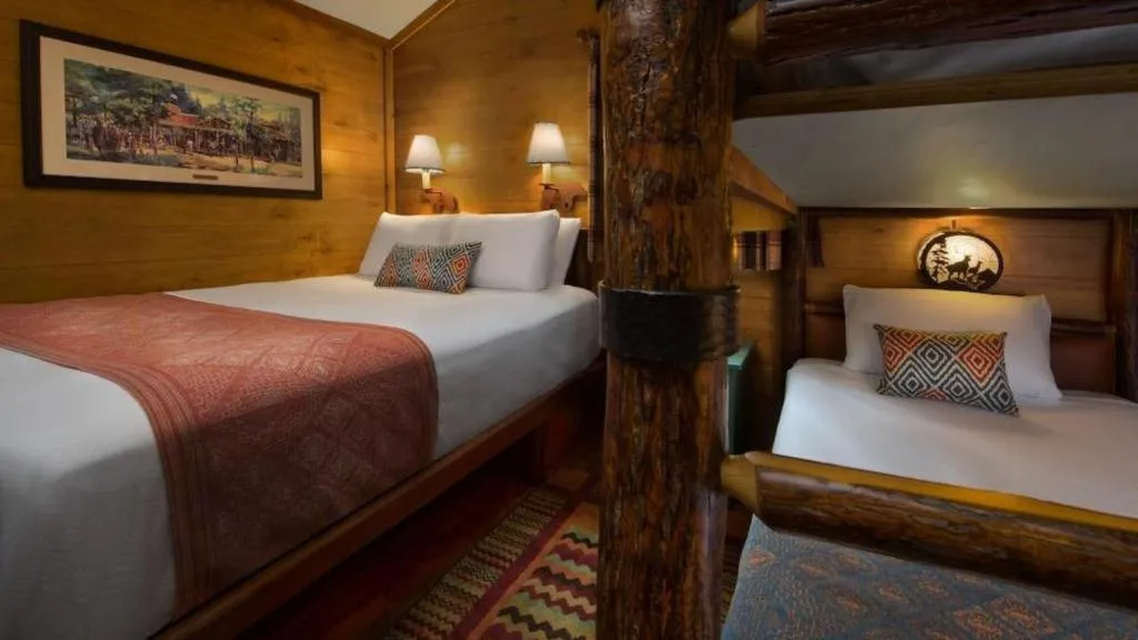 Bed in The Cabins at Disney's Fort Wilderness Resort