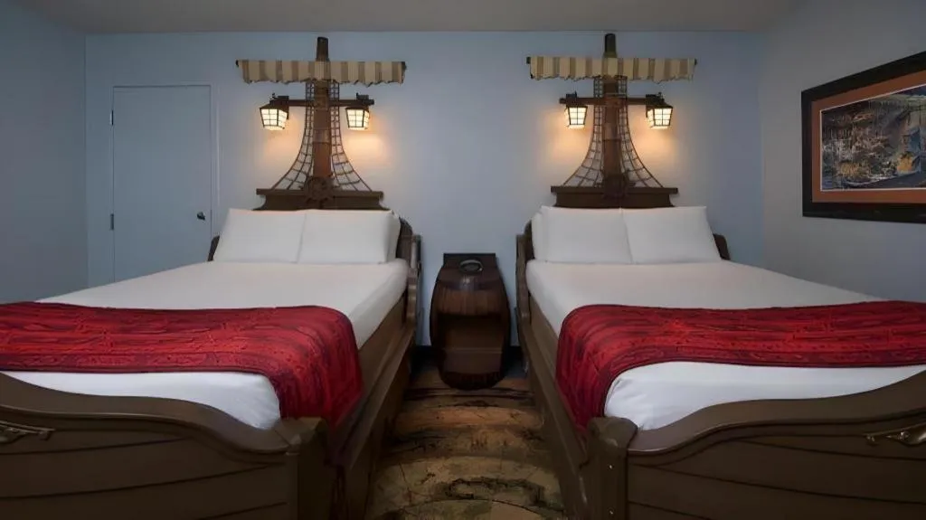Bed in Disney's Caribbean Beach Resort