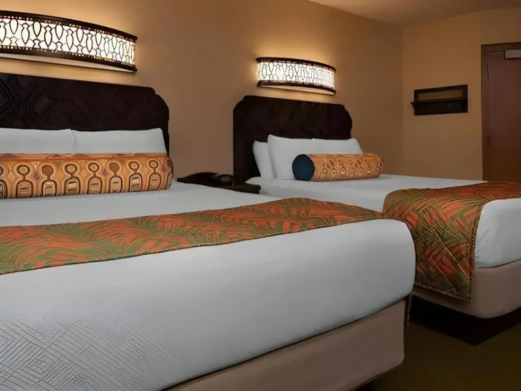 Bed in Disney's Caribbean Beach Resort Bed in Disney's Caribbean Beach Resort