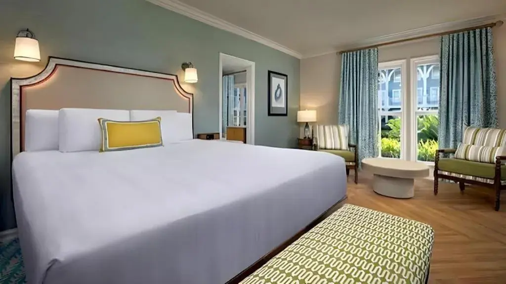 Bed in Disney's Beach Club Resort Bed in Disney's Beach Club Resort