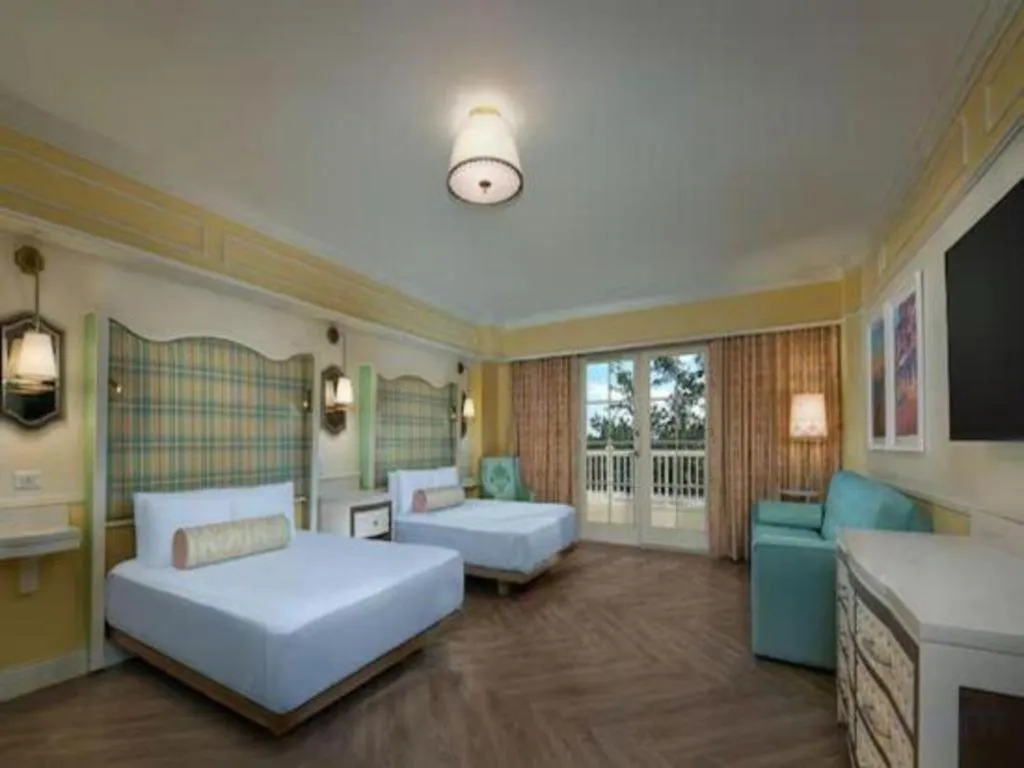 Bed in Disney's Boardwalk Inn