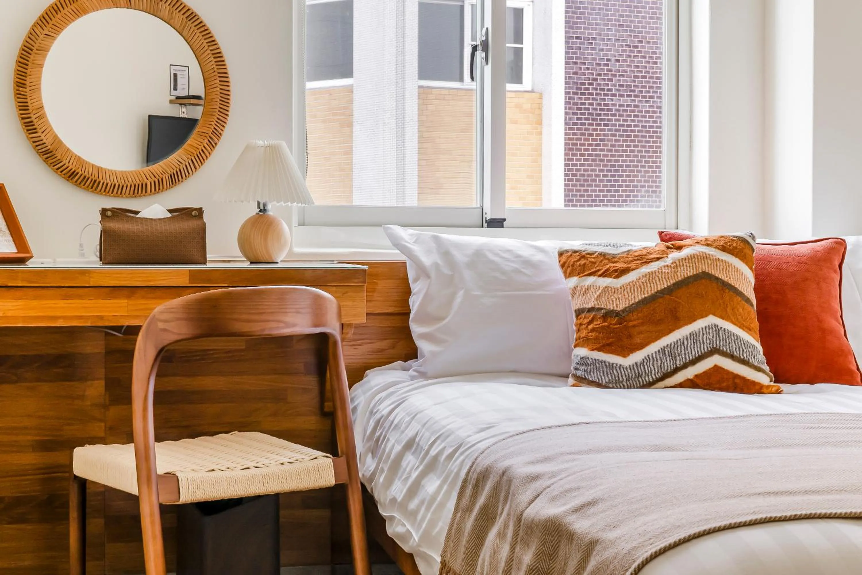 Bed in Penghu Chin Style Inn