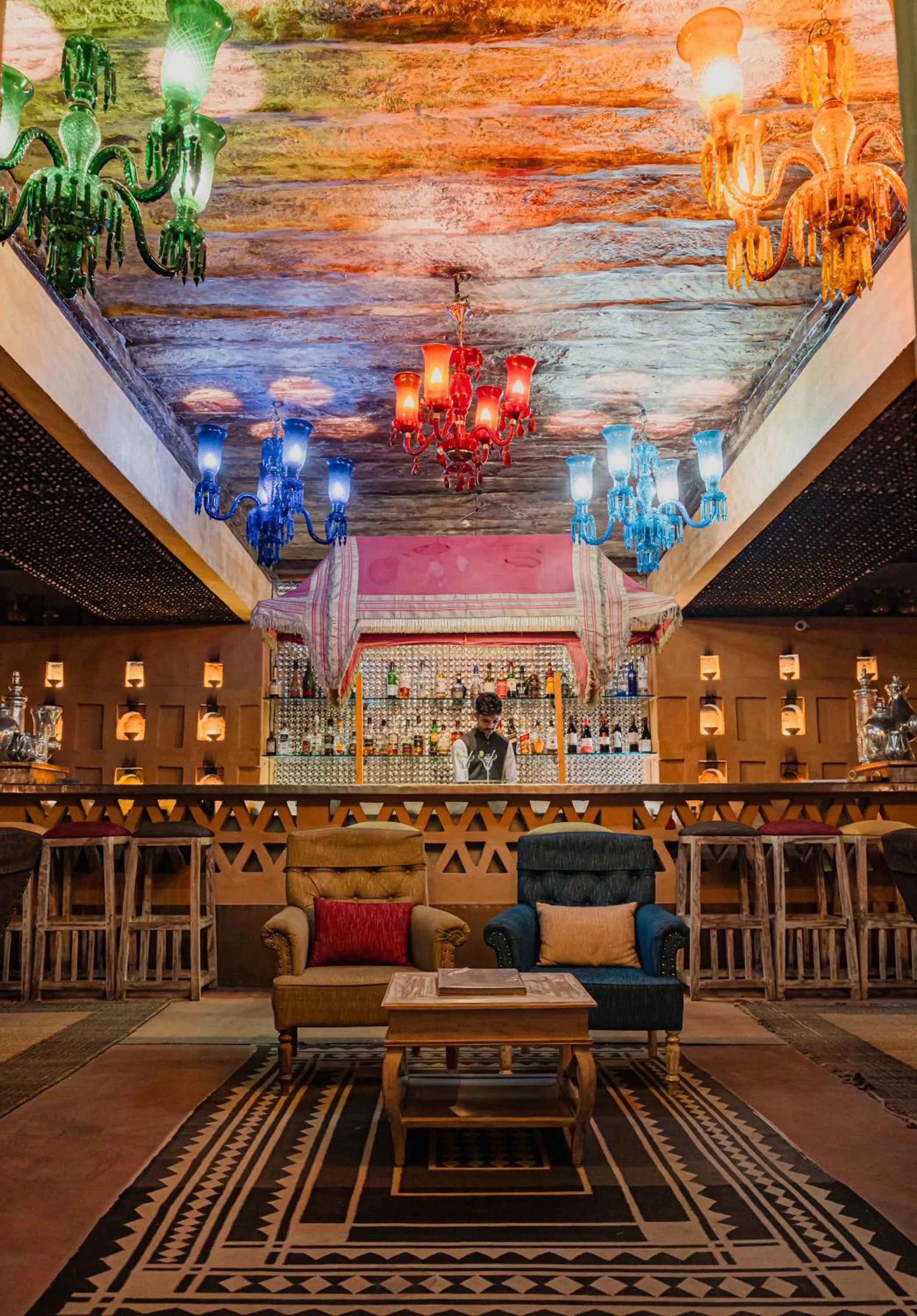 Lounge or bar in The Rawla Narlai - A Luxury Heritage Stay in Leopard Country