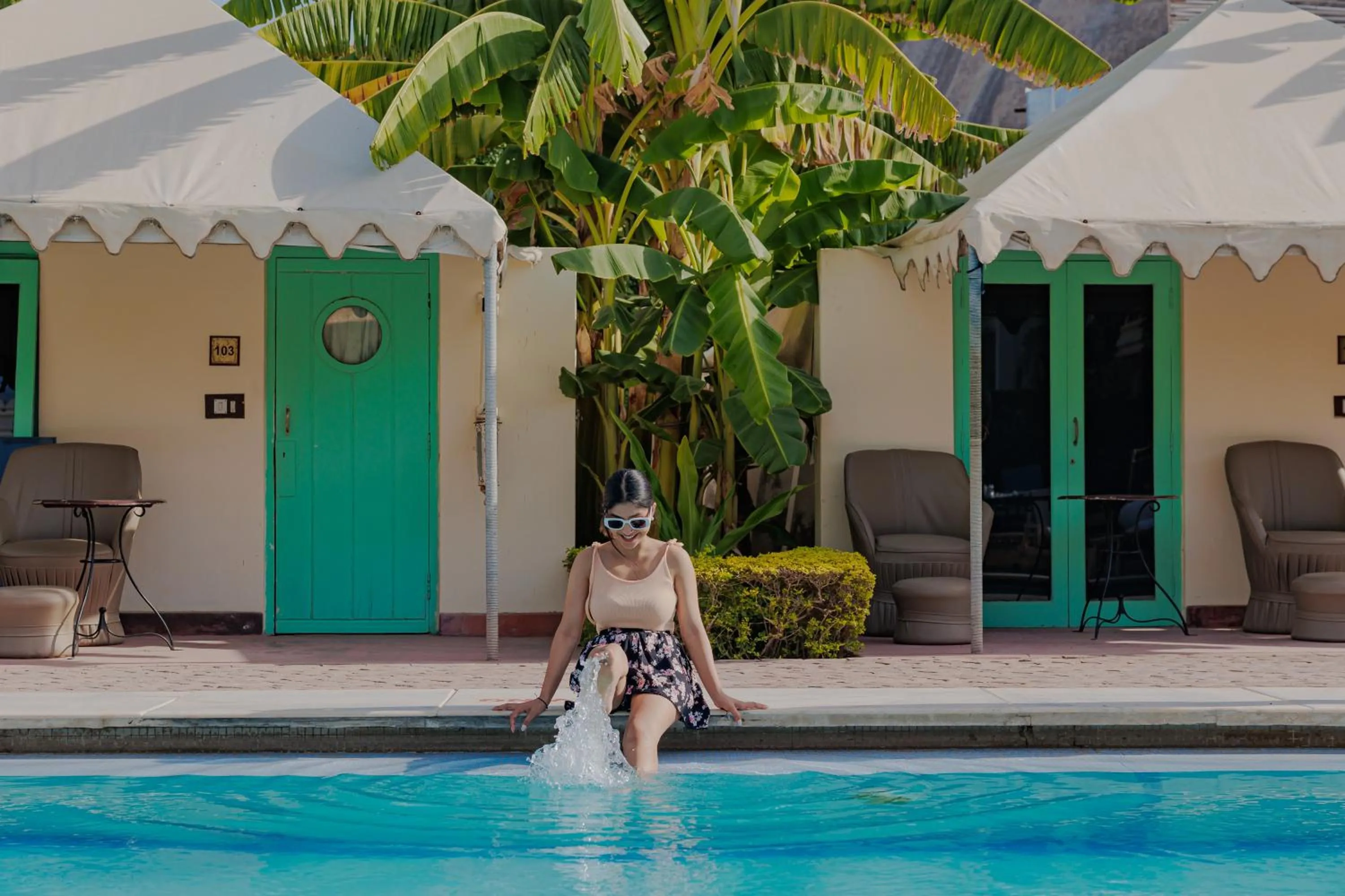 Pool view in The Rawla Narlai - A Luxury Heritage Stay in Leopard Country