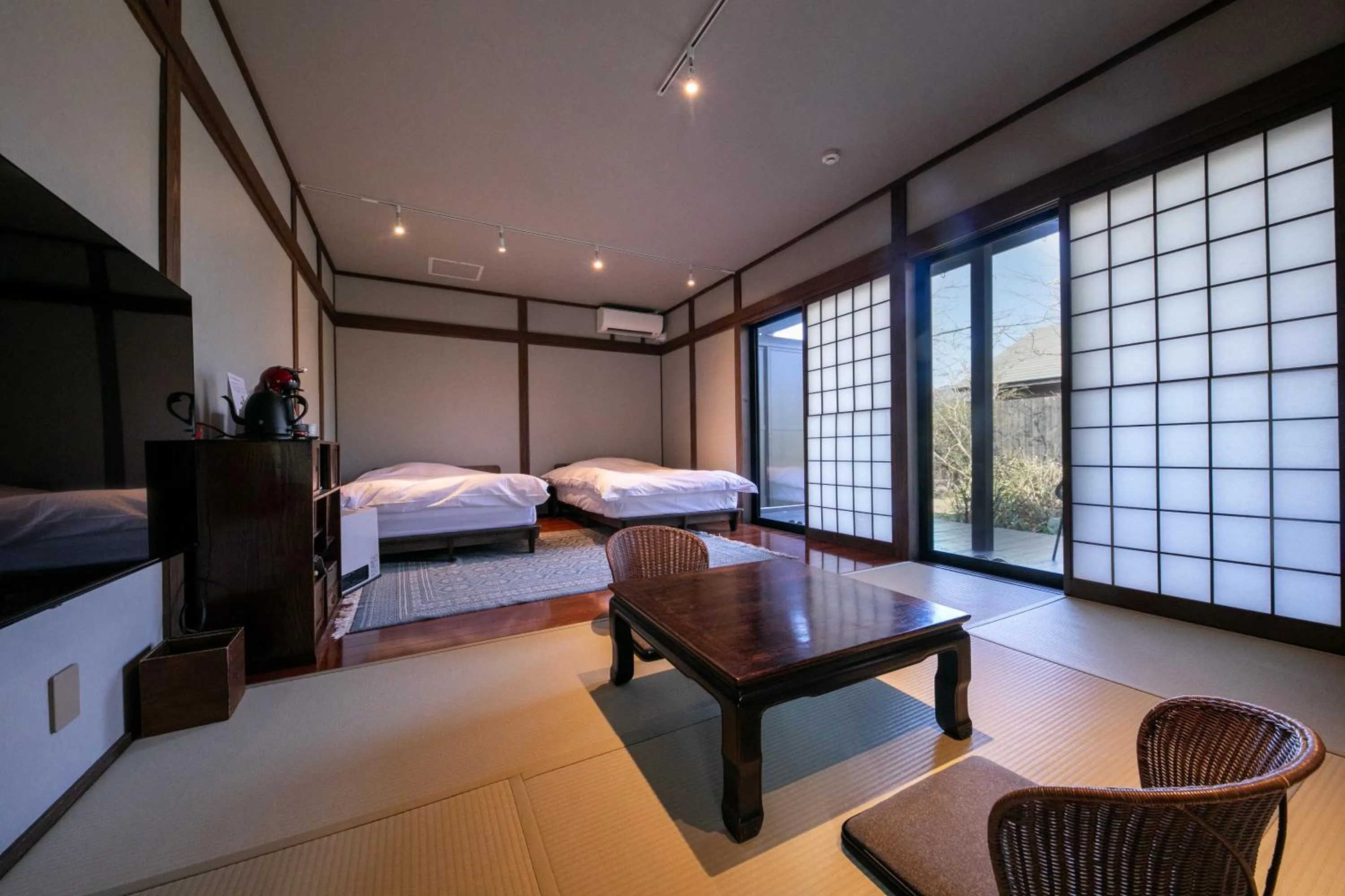 Bed in Yufuin Kaze no Mori