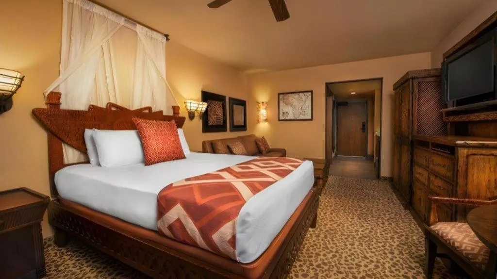 Bed in Disney's Animal Kingdom Lodge