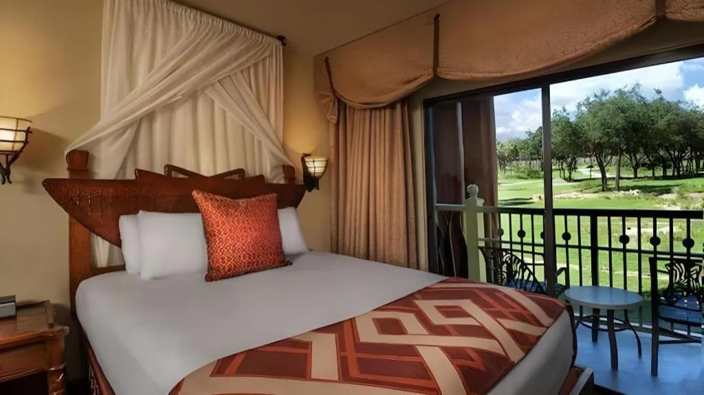 Bed in Disney's Animal Kingdom Lodge