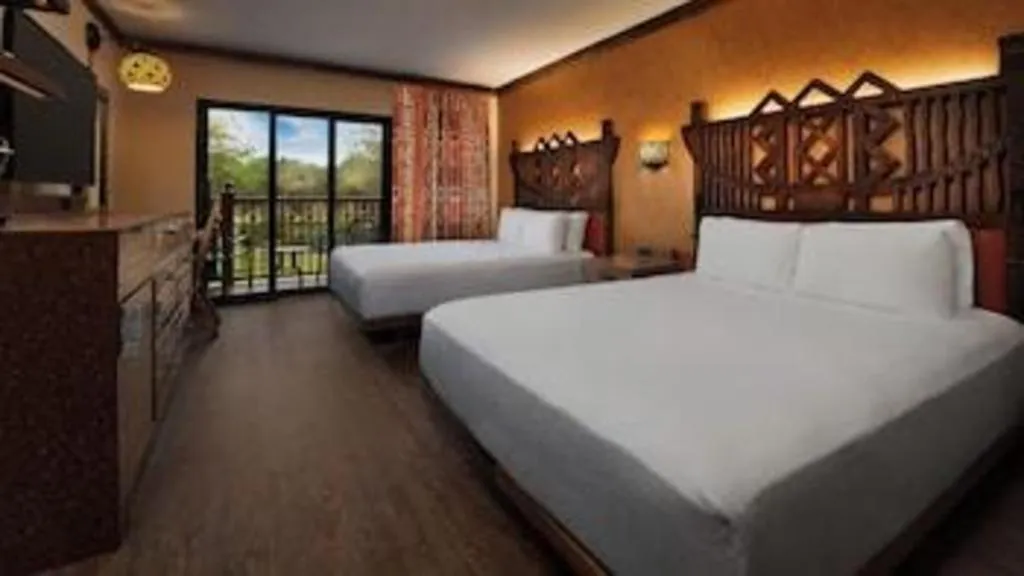 Bed in Disney's Animal Kingdom Lodge